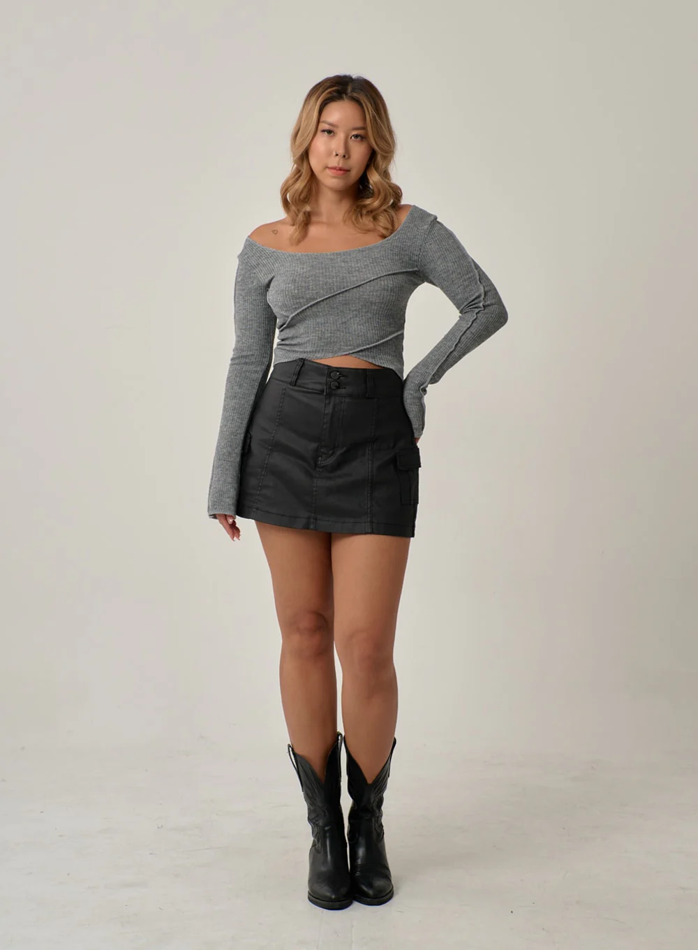 Off-Shoulder Knit Top IN22 - Image 6