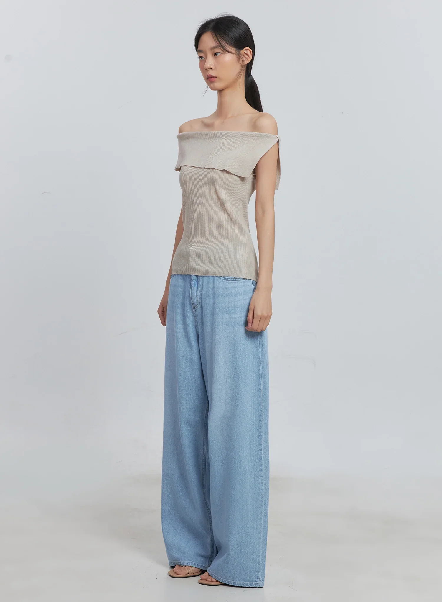 Off-Shoulder Linen Blouse IU512 - Image 33