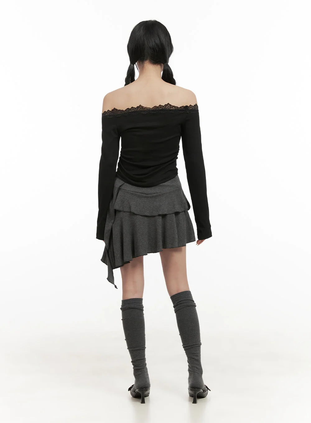 Off-Shoulder Long Sleeve Crop Tee CD410 - Image 4