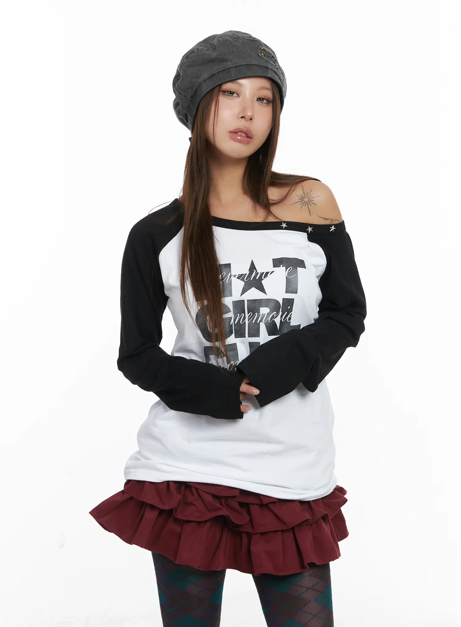 Off-Shoulder Long Sleeve Top CJ513 - Image 10