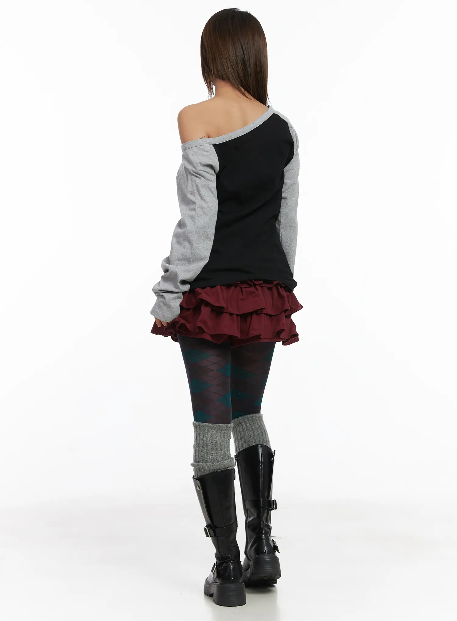 Off-Shoulder Long Sleeve Top CJ513 - Image 4