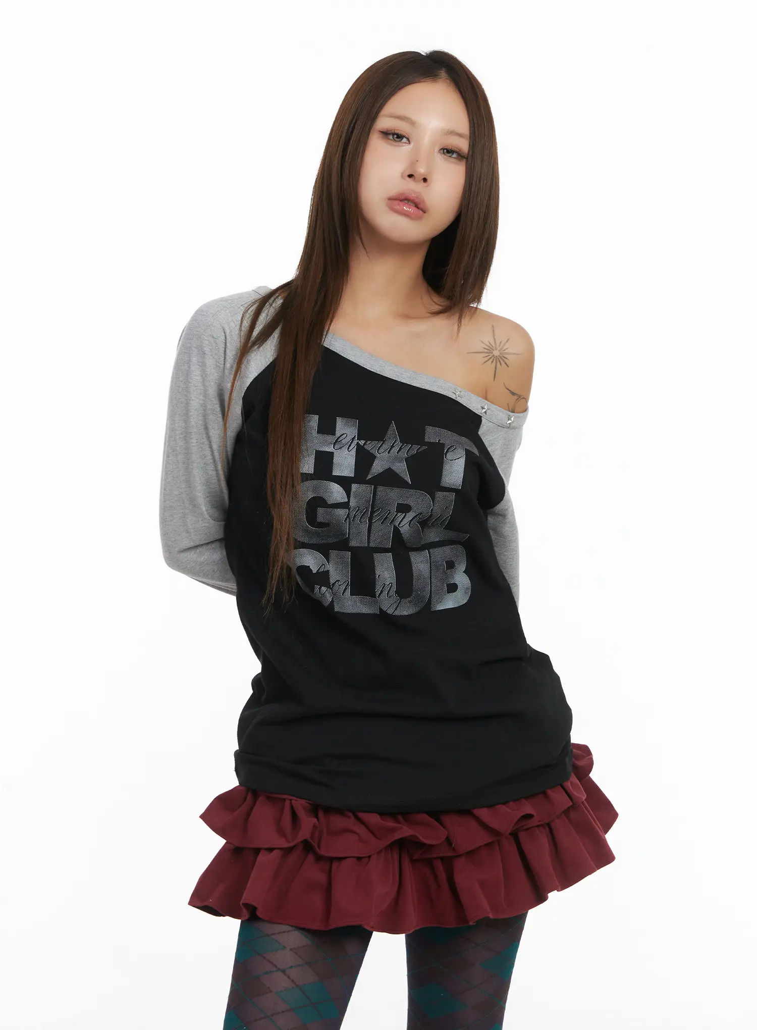 Off-Shoulder Long Sleeve Top CJ513 - Image 8