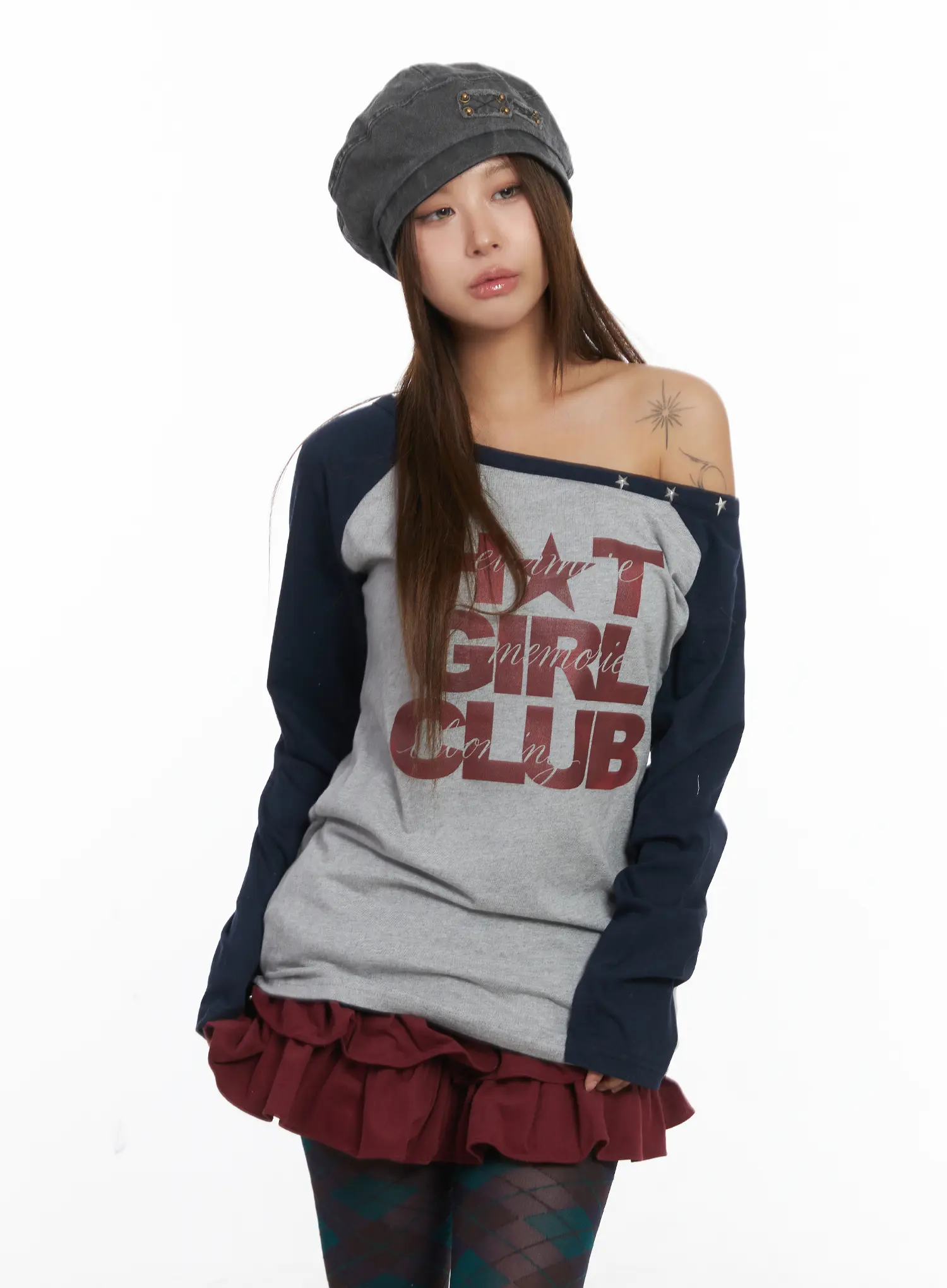 Off-Shoulder Long Sleeve Top CJ513 - Image 9