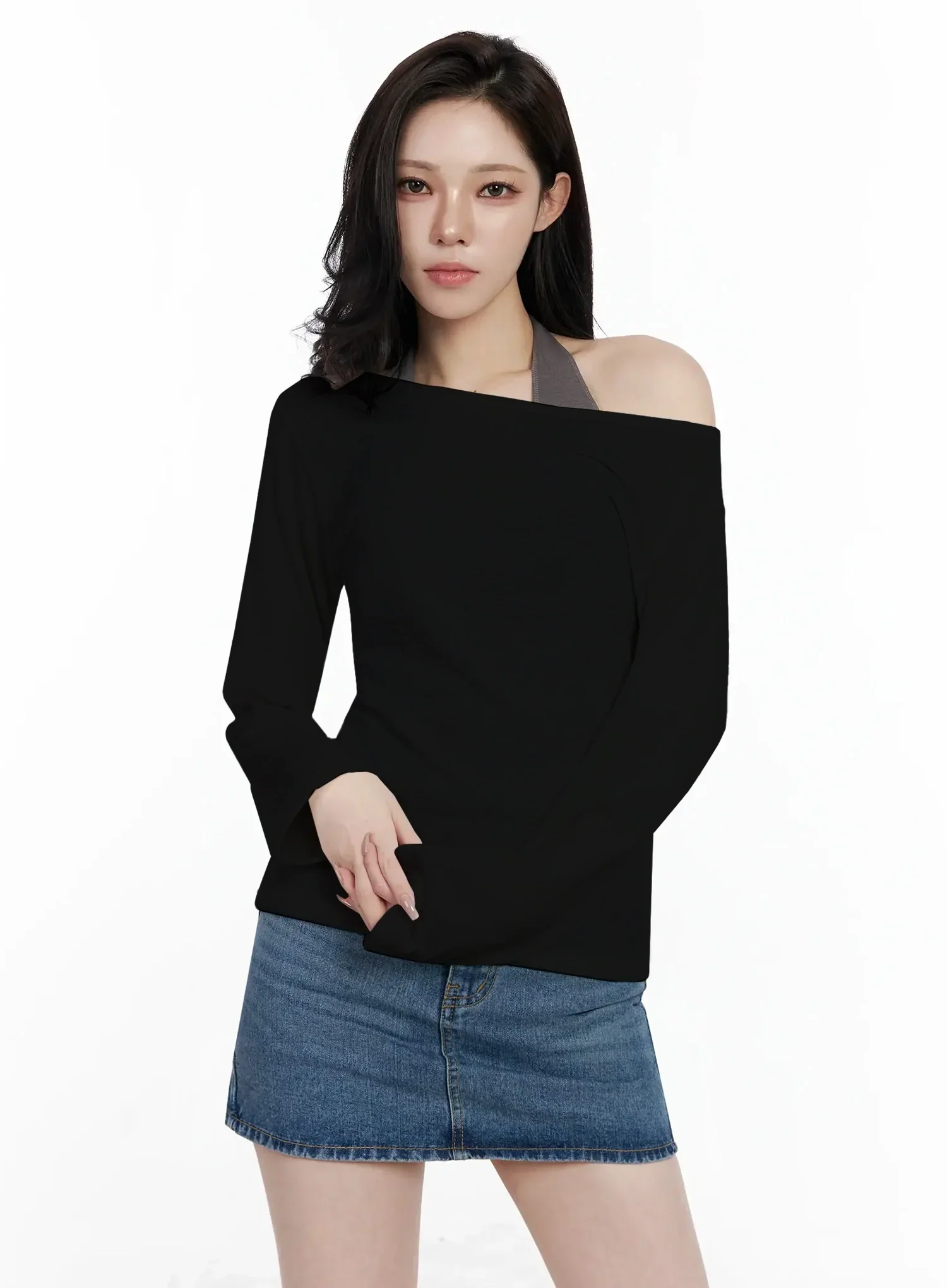Off-Shoulder Long Sleeve Top IJ528 - Image 13