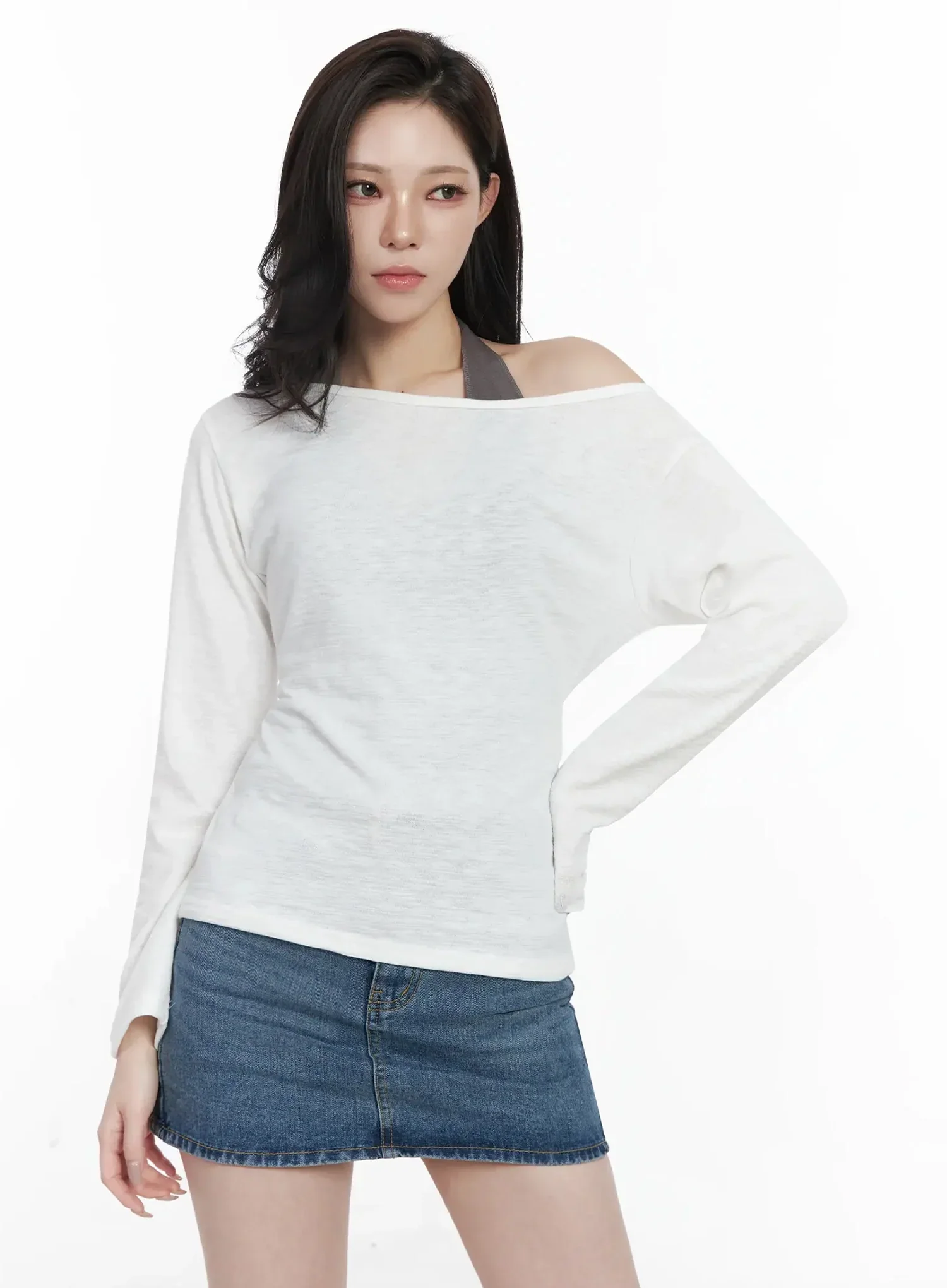 Off-Shoulder Long Sleeve Top IJ528 - Image 6