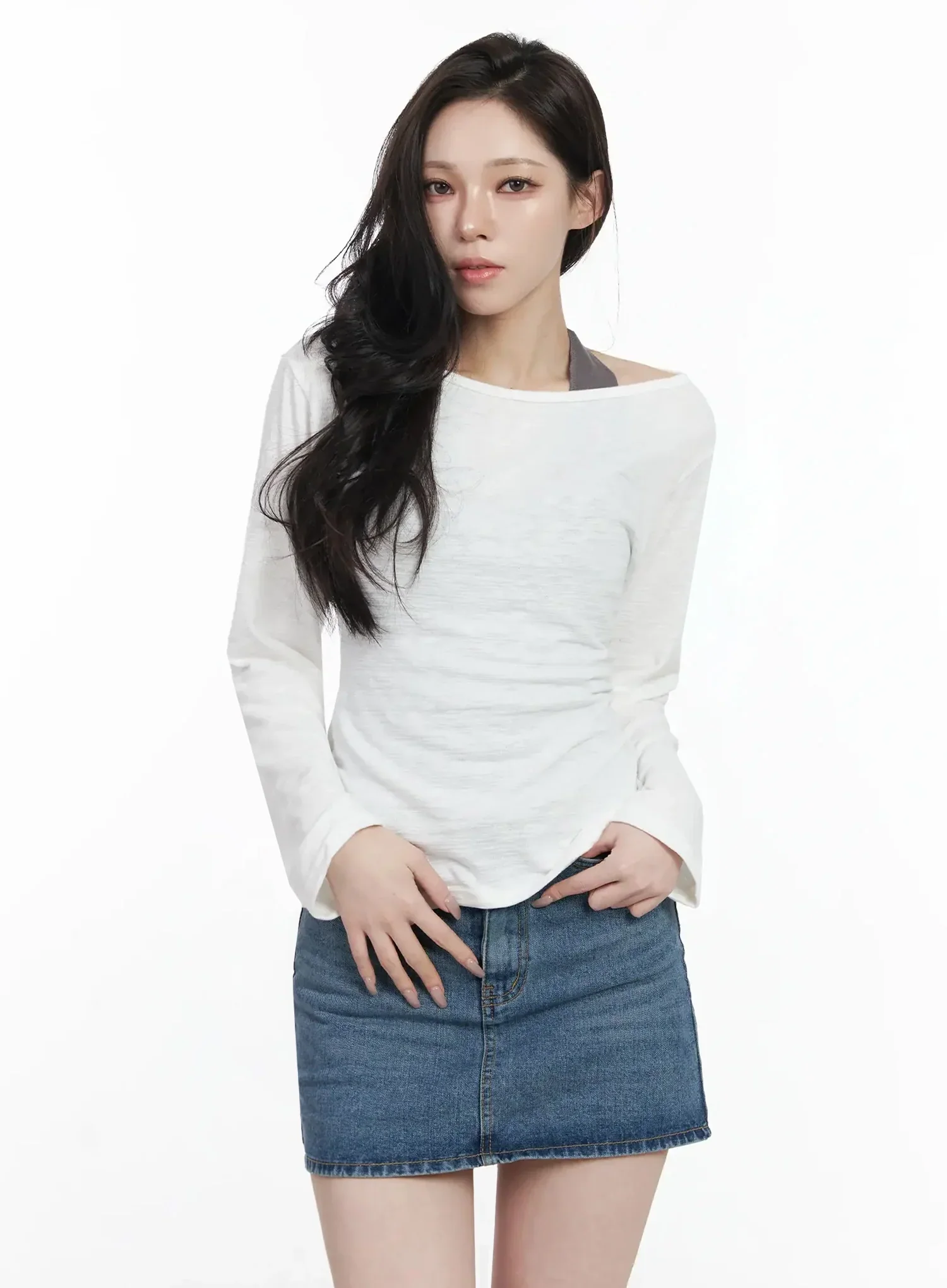 Off-Shoulder Long Sleeve Top IJ528 - Image 7