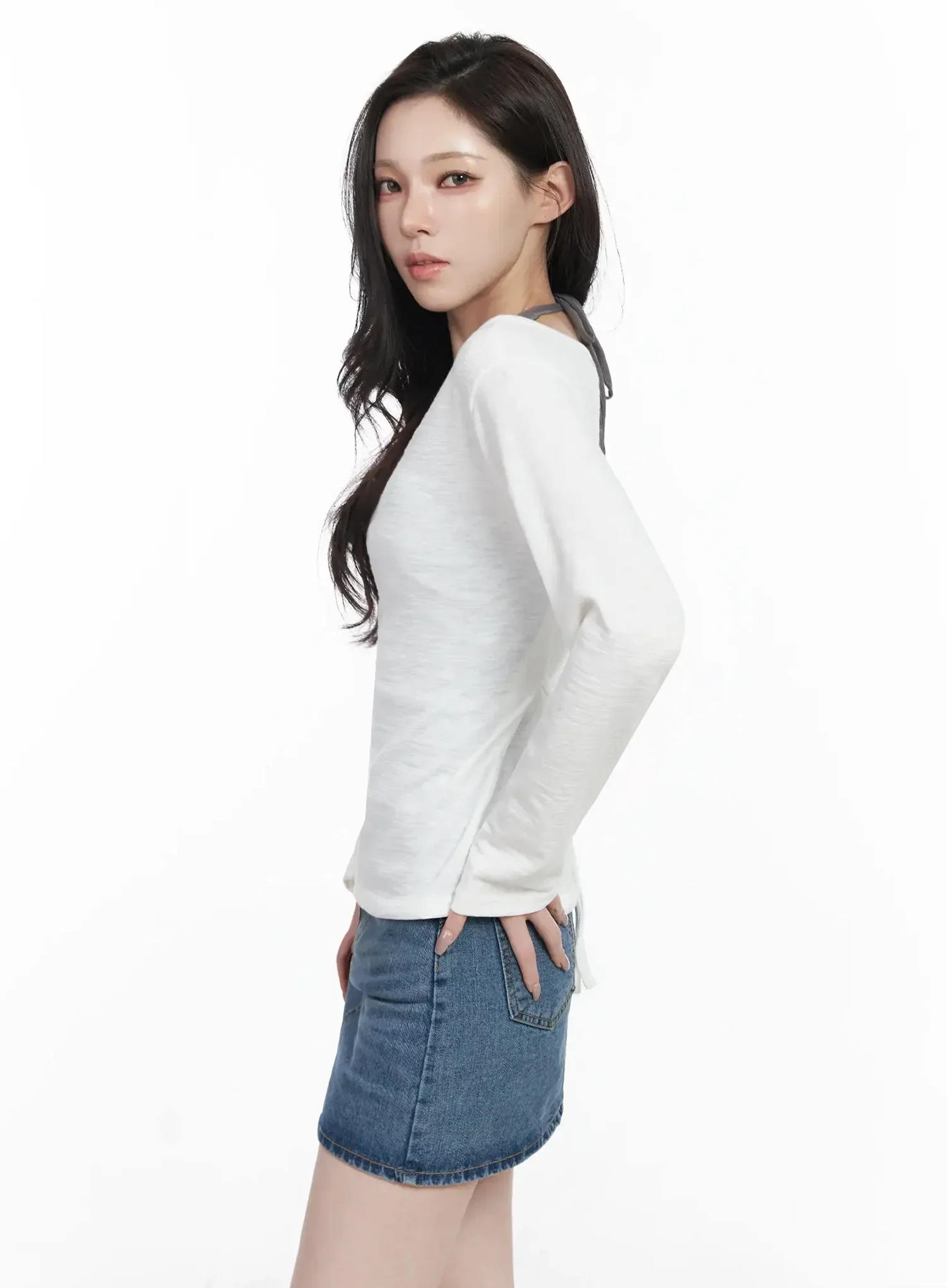 Off-Shoulder Long Sleeve Top IJ528 - Image 8