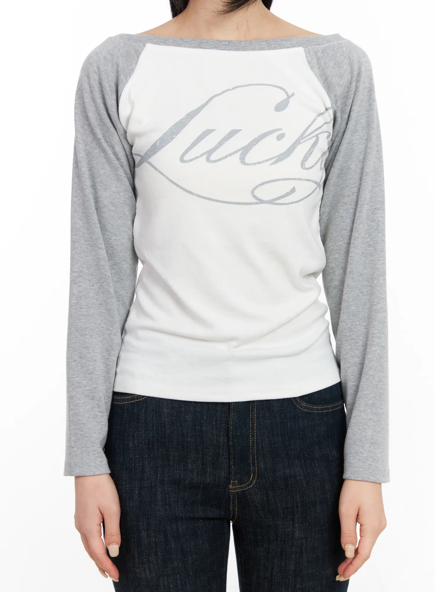 Off-Shoulder Raglan Long Sleeve Top CF526 - Image 3