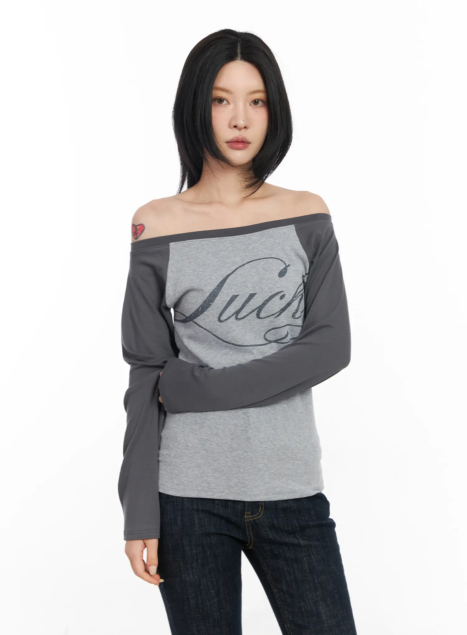 Off-Shoulder Raglan Long Sleeve Top CF526 - Image 5