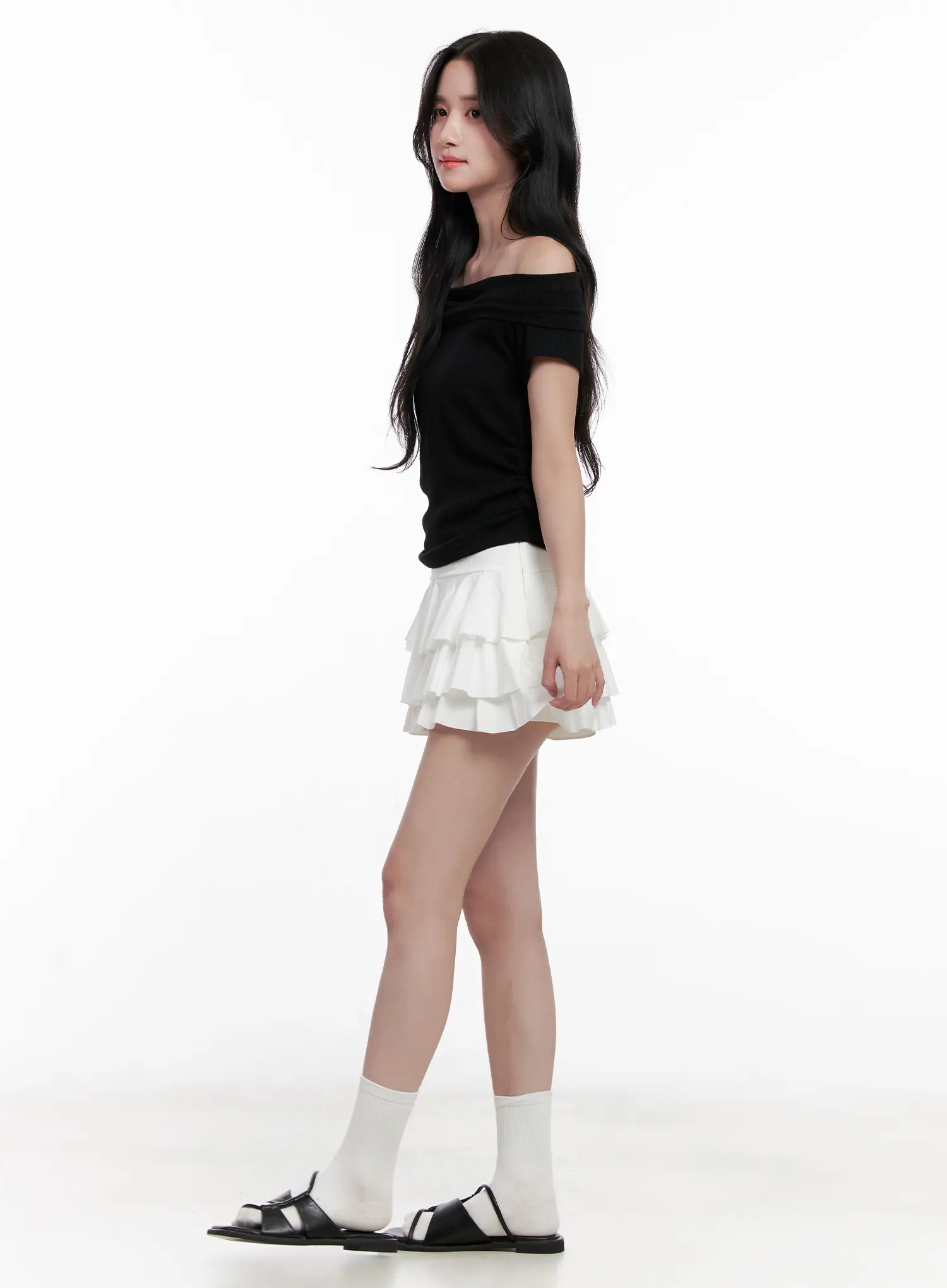 Off-Shoulder Ribbed Tee CL515 - Image 4
