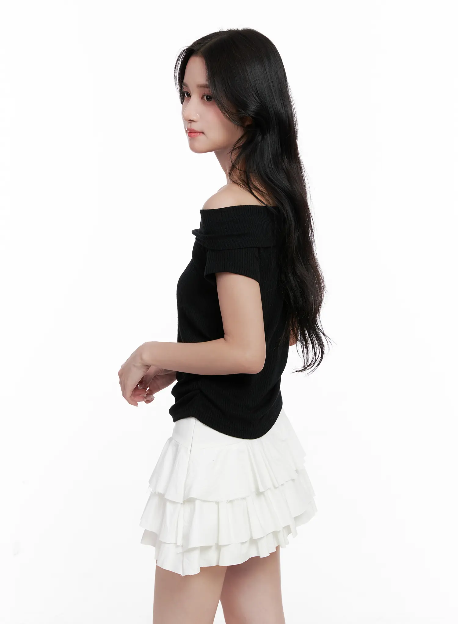 Off-Shoulder Ribbed Tee CL515 - Image 6