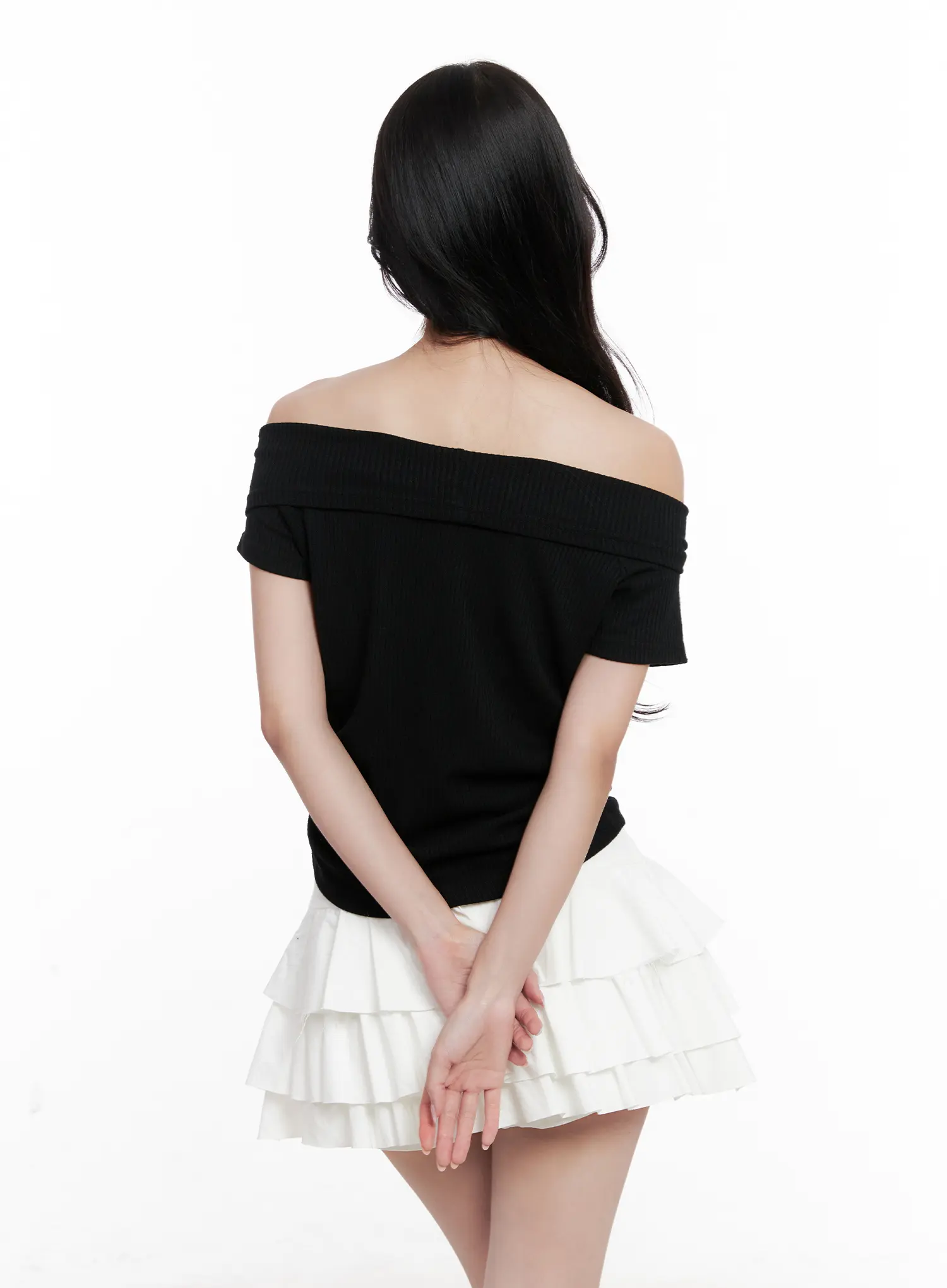 Off-Shoulder Ribbed Tee CL515 - Image 7