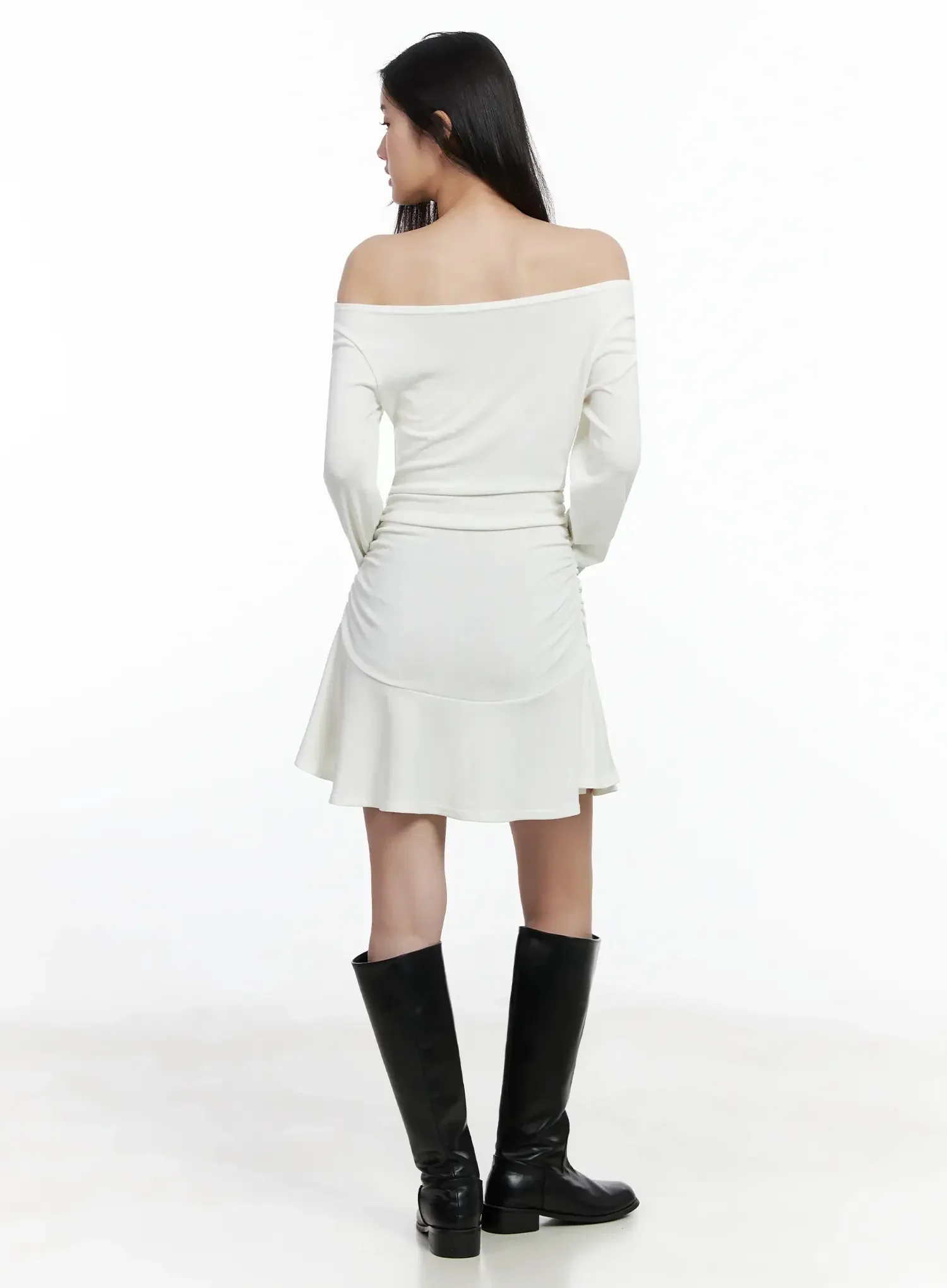 Off-Shoulder Ruched Dress IM506 - Image 10