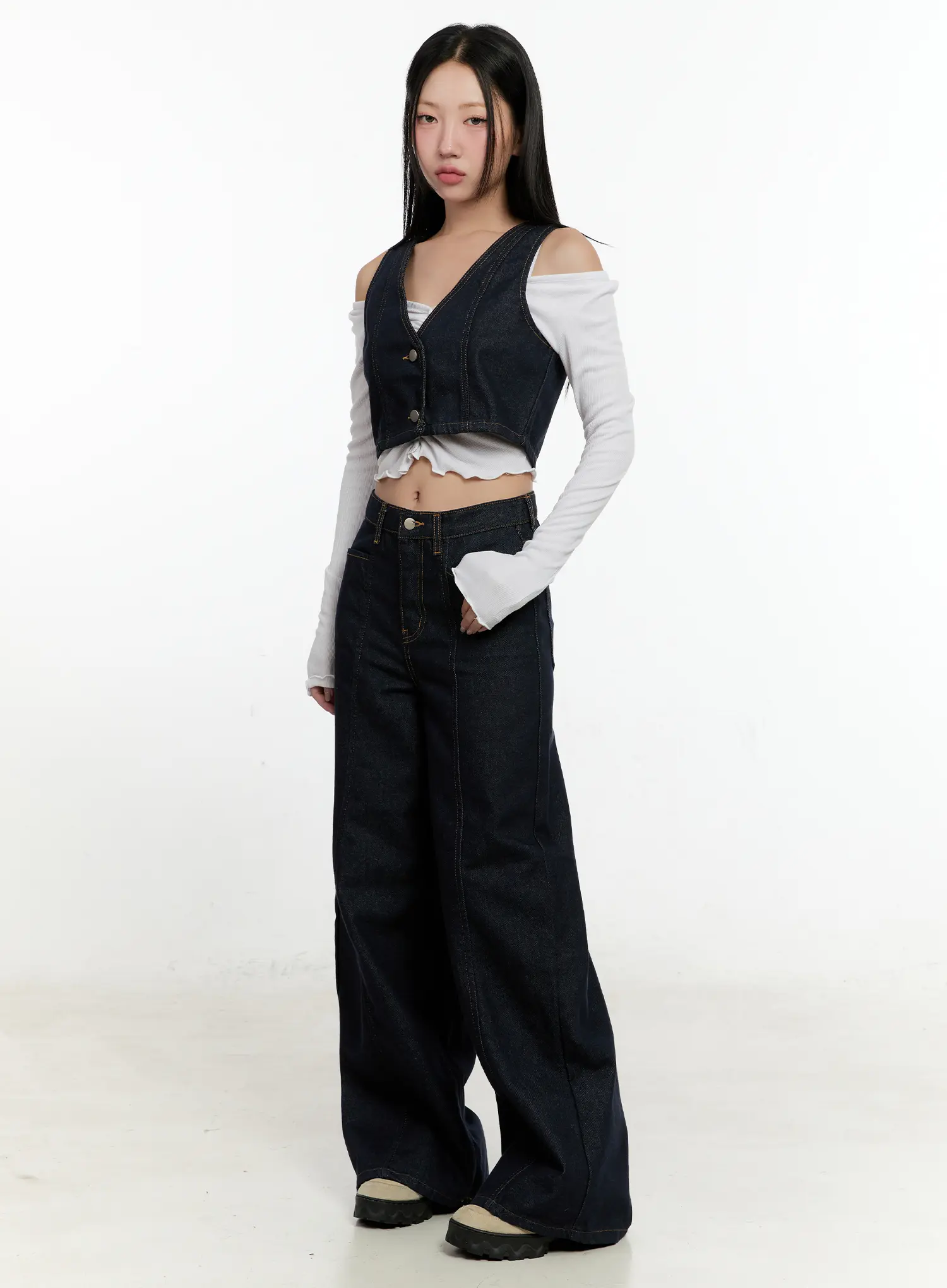 Off-Shoulder Ruched Long Sleeve Top CN506 - Image 8