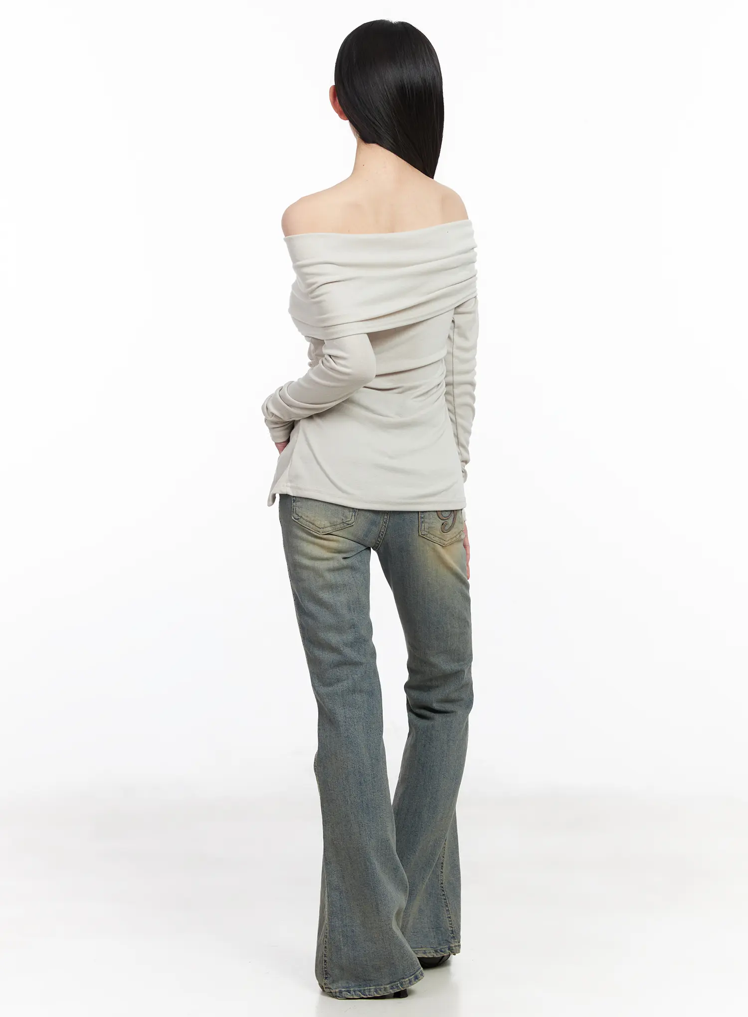 Off-Shoulder Shirred Top CF518 - Image 5