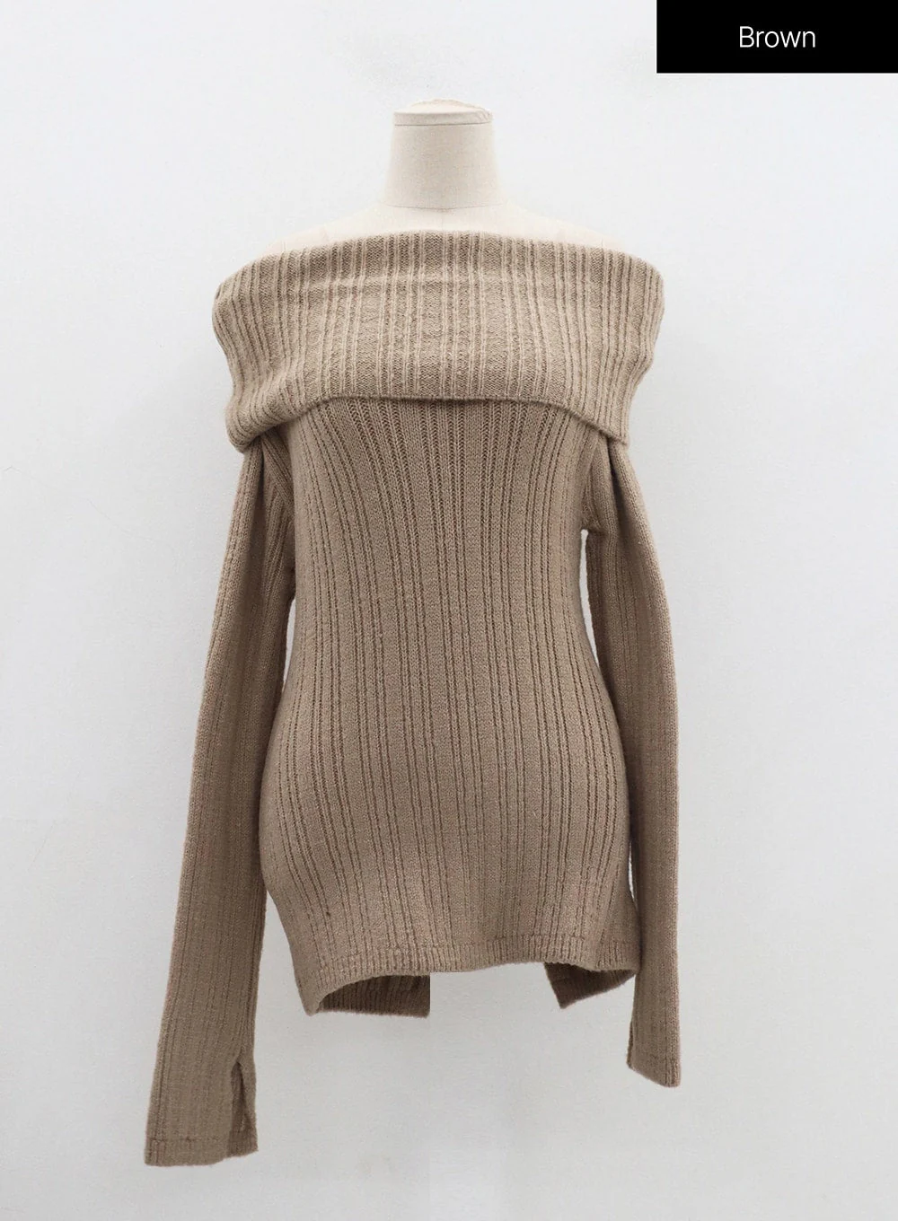 Off-Shoulder Stripe Knit Top OD22 - Image 20