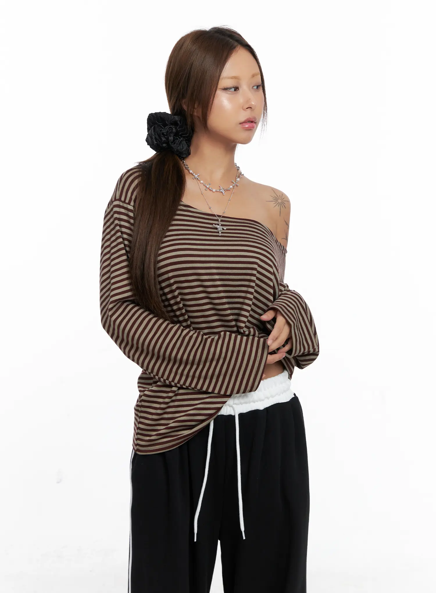 Off-Shoulder Striped Top CS524 - Image 8