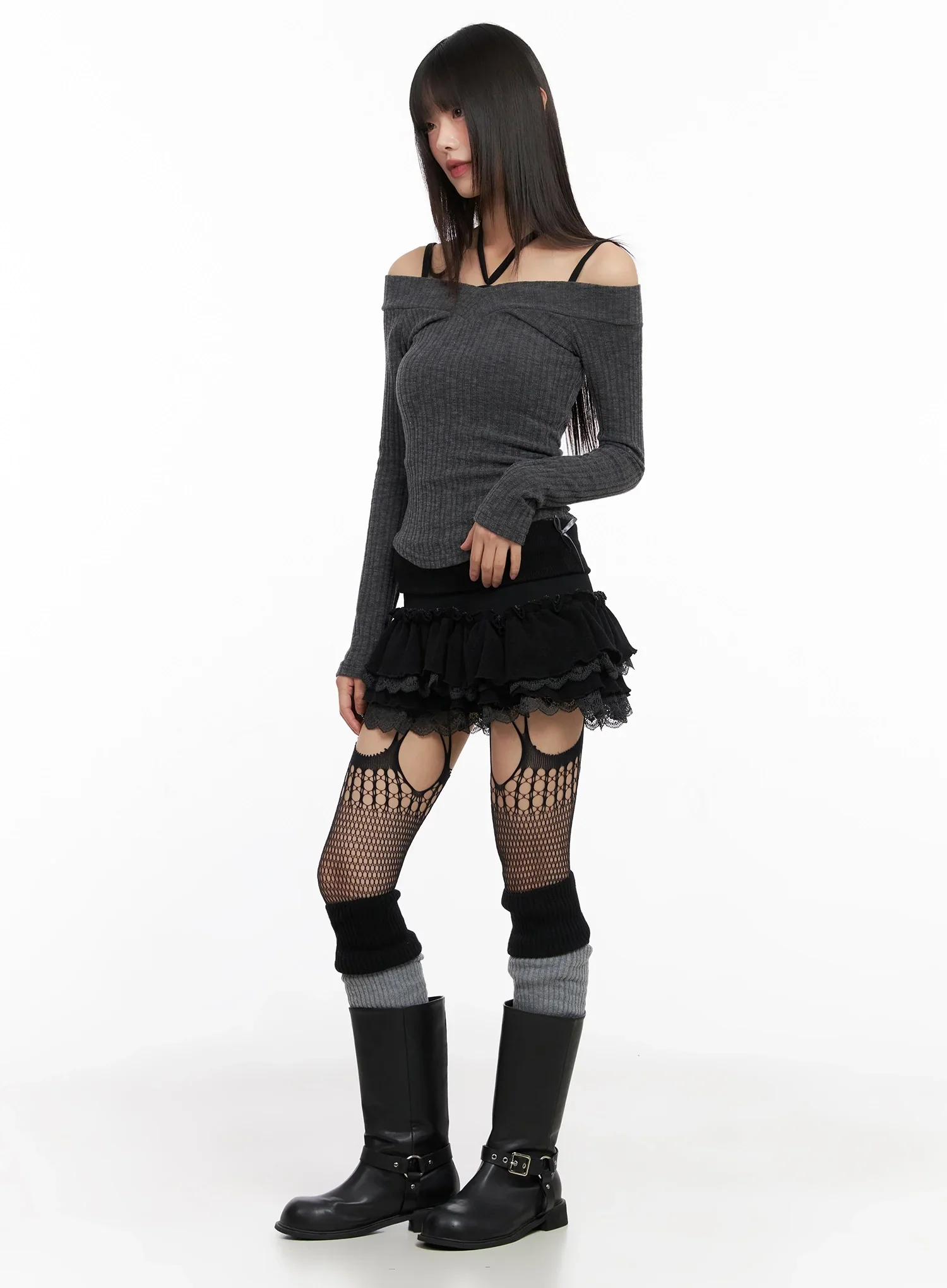 Off-Shoulder V-Neck Top IN503 - Image 10