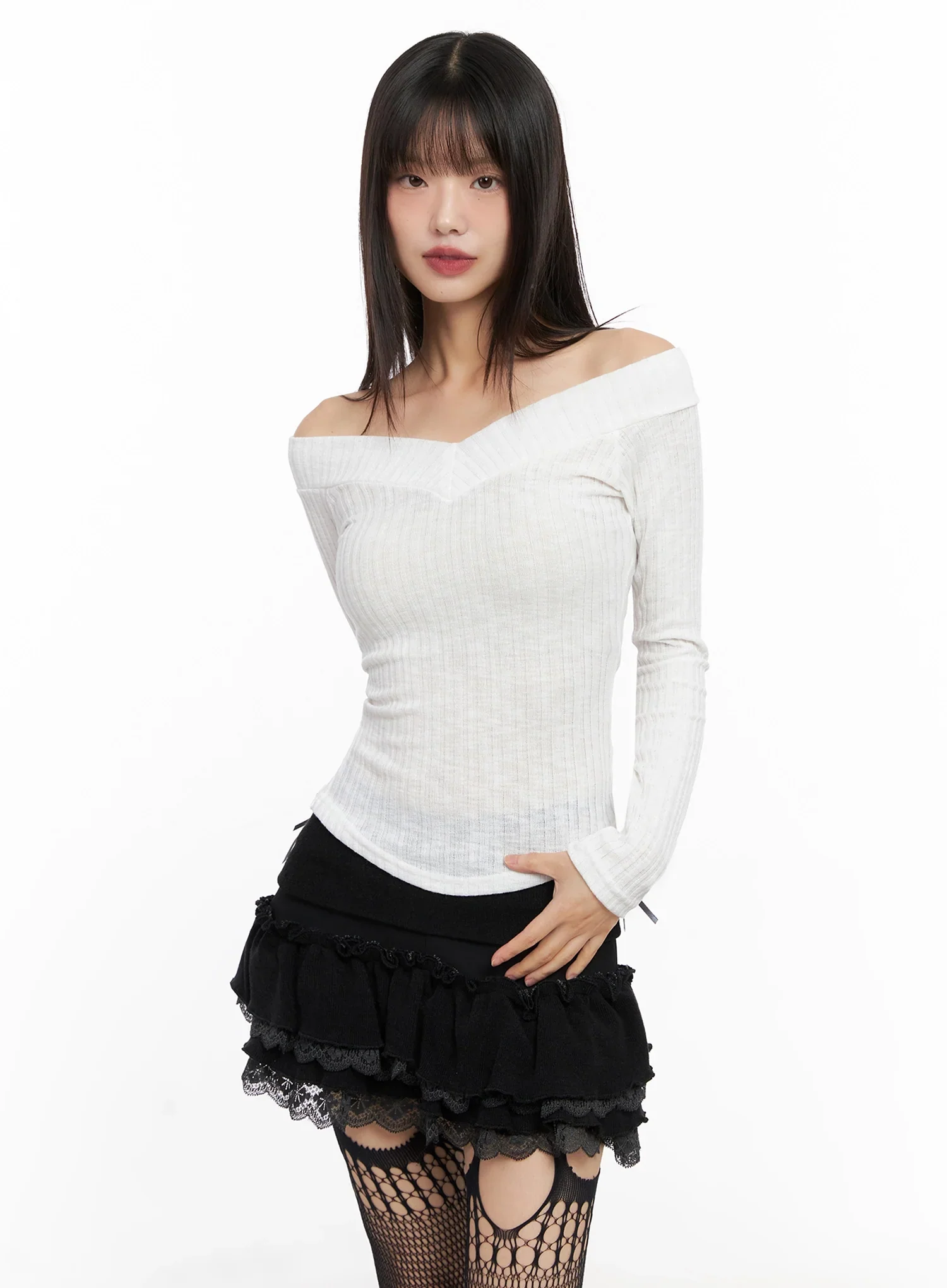 Off-Shoulder V-Neck Top IN503 - Image 15