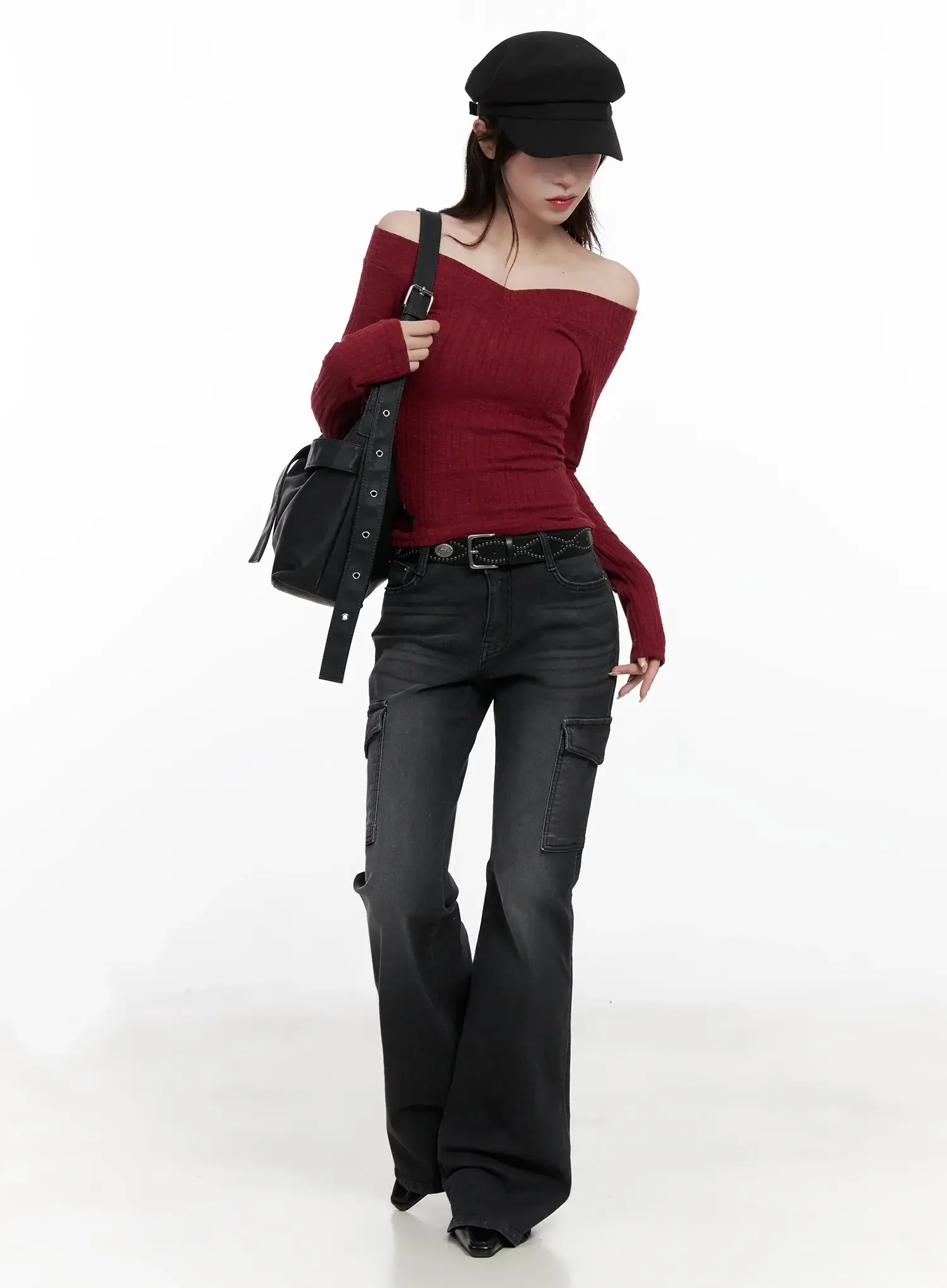 Off-Shoulder V-Neck Top IN503 - Image 16