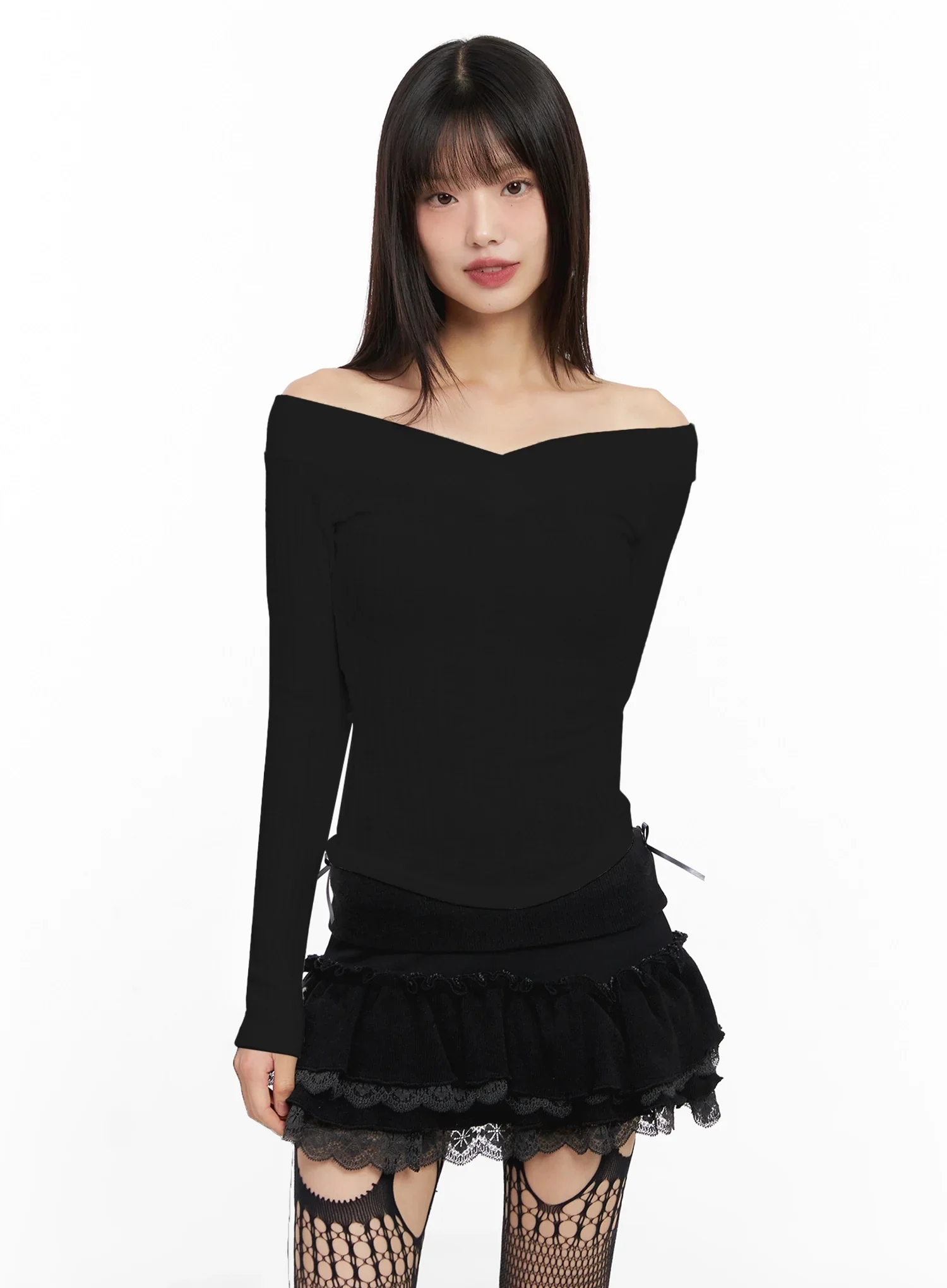 Off-Shoulder V-Neck Top IN503 - Image 17