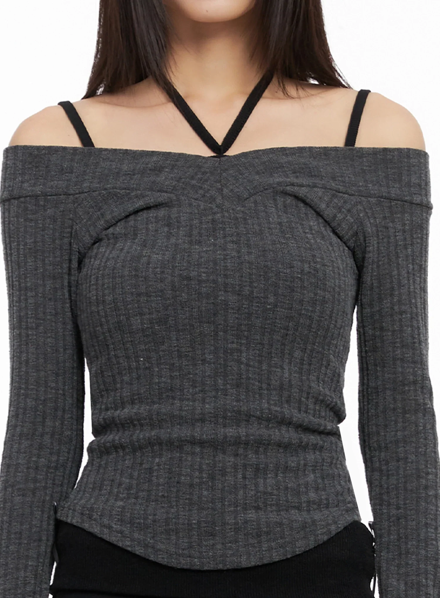 Off-Shoulder V-Neck Top IN503 - Image 4