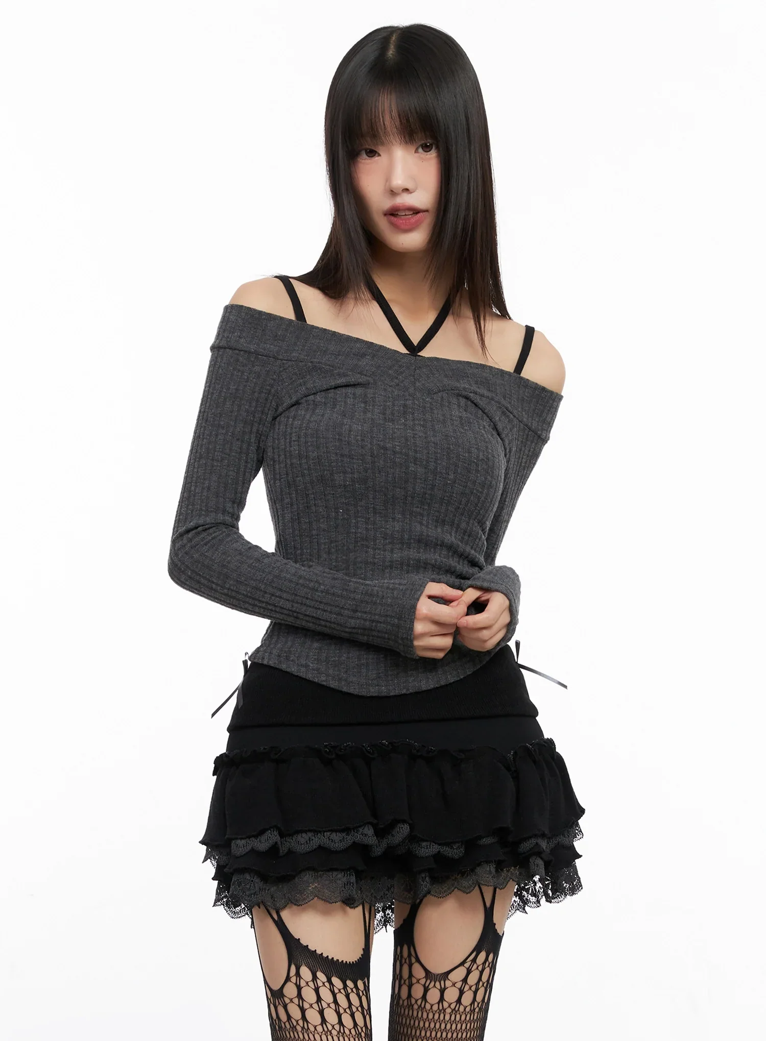 Off-Shoulder V-Neck Top IN503 - Image 5