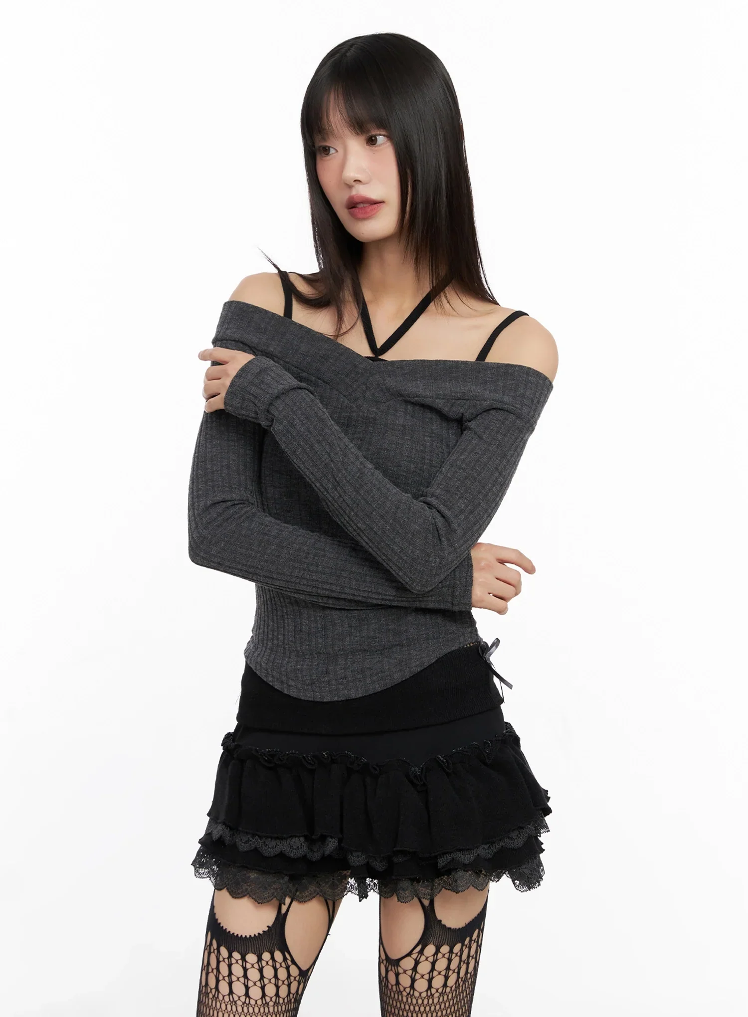 Off-Shoulder V-Neck Top IN503 - Image 6