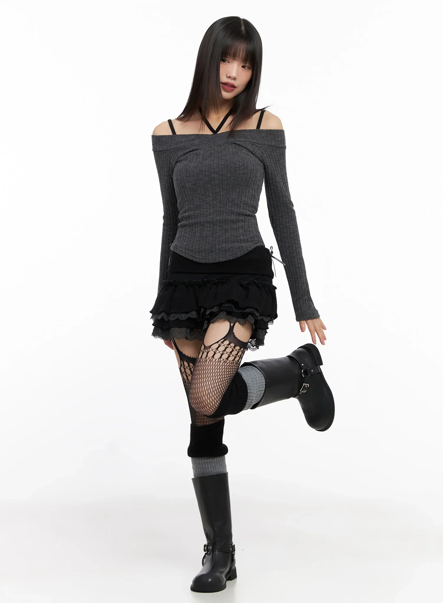 Off-Shoulder V-Neck Top IN503 - Image 9