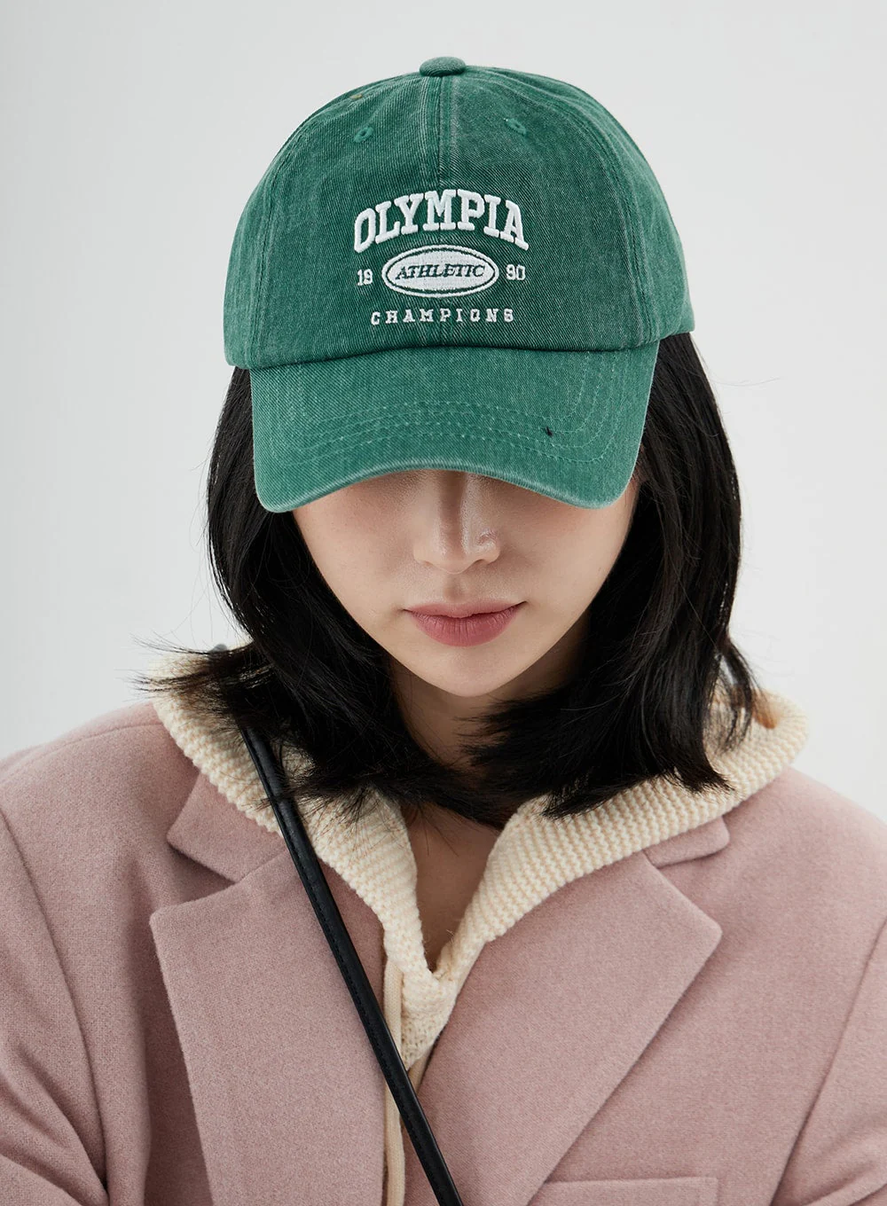 Olympia Lettering Print Baseball Cap ON09