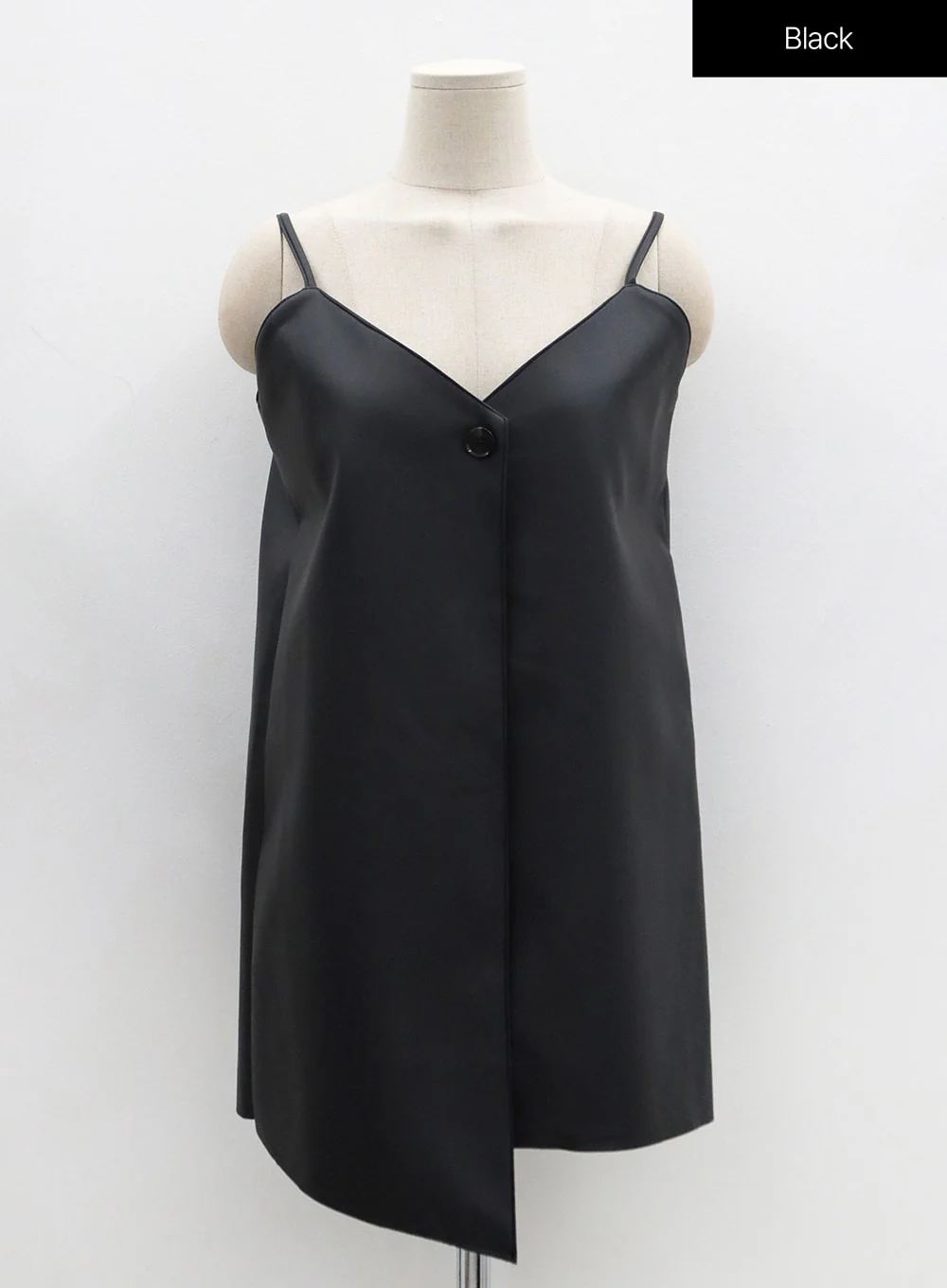 One Button Faux Leather Mini Dress OS29 - Image 17
