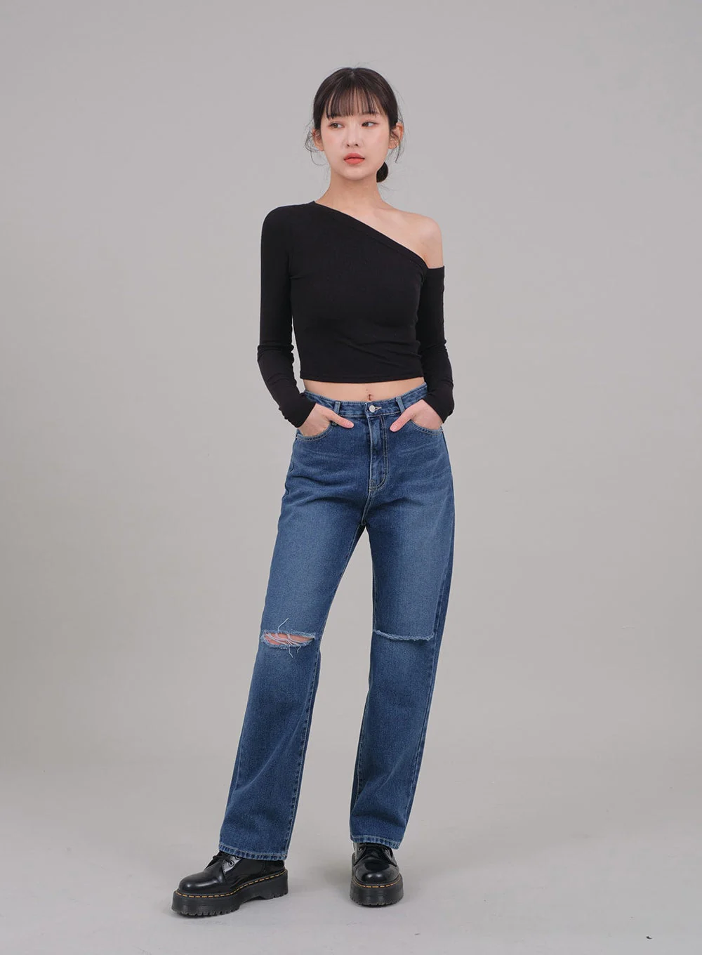 One Shoulder Crop Top C2701 - Image 4