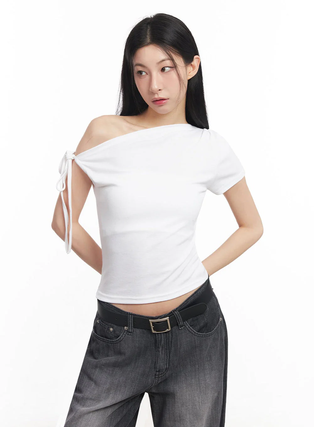 One-Shoulder Ribbon Top IY529 - Image 15