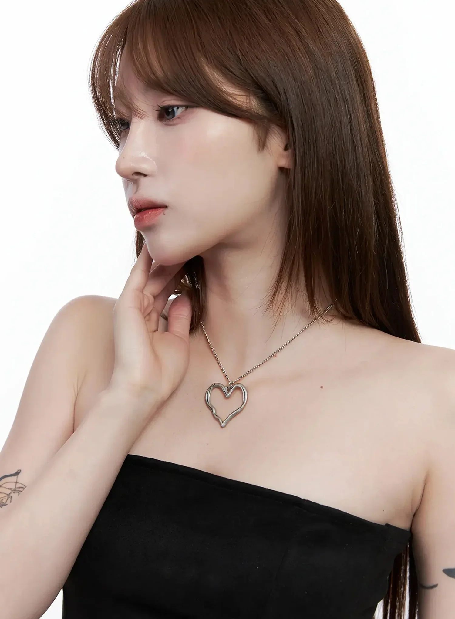 Open Heart Chain Necklace IG528 - Image 3
