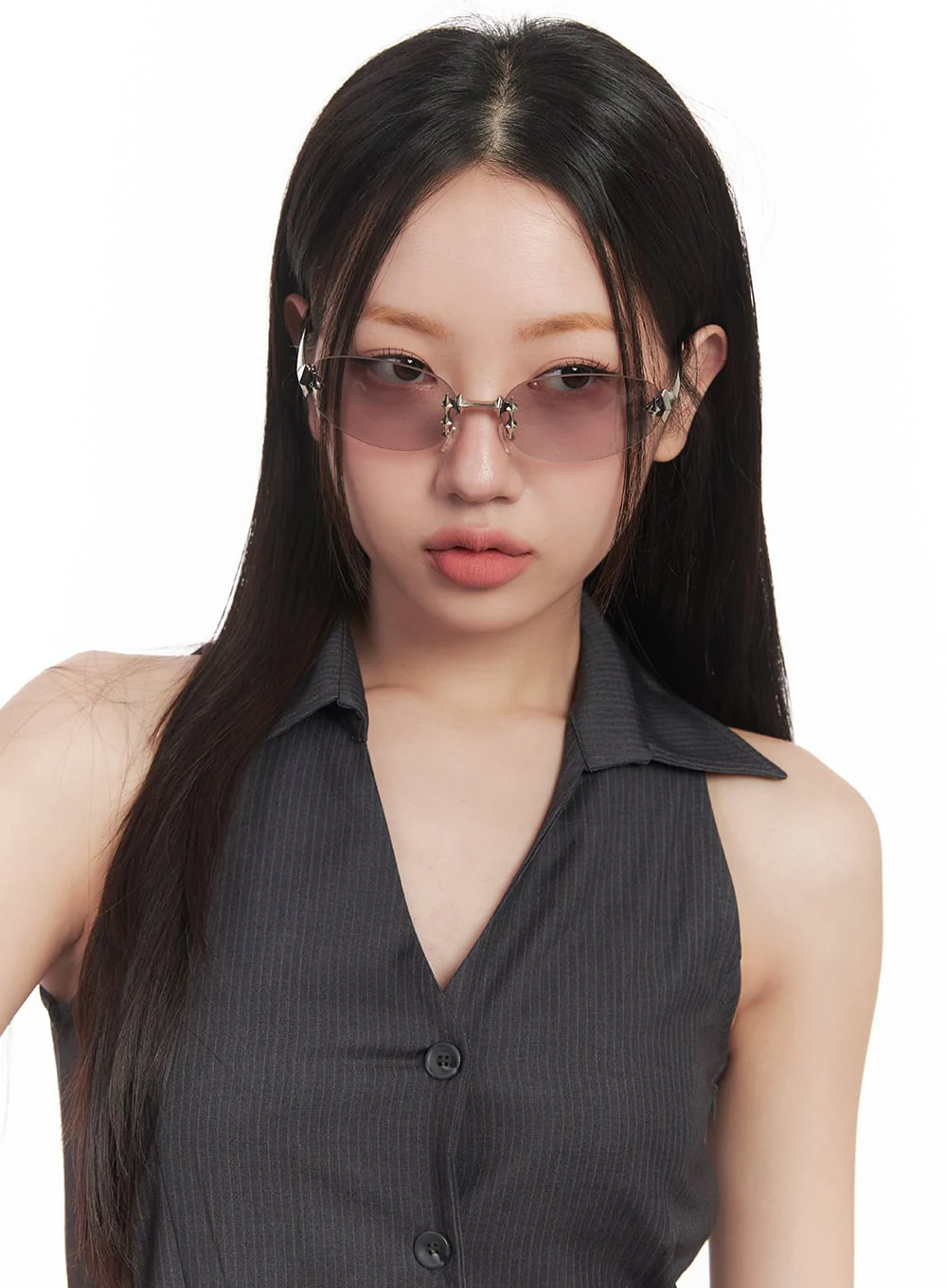 Oval Frame Sunglasses CA518 - Image 4