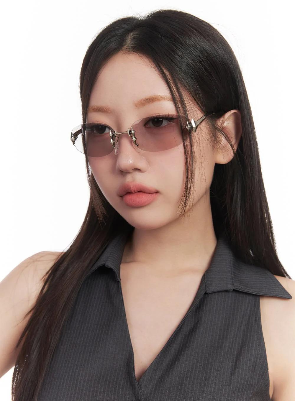 Oval Frame Sunglasses CA518 - Image 5