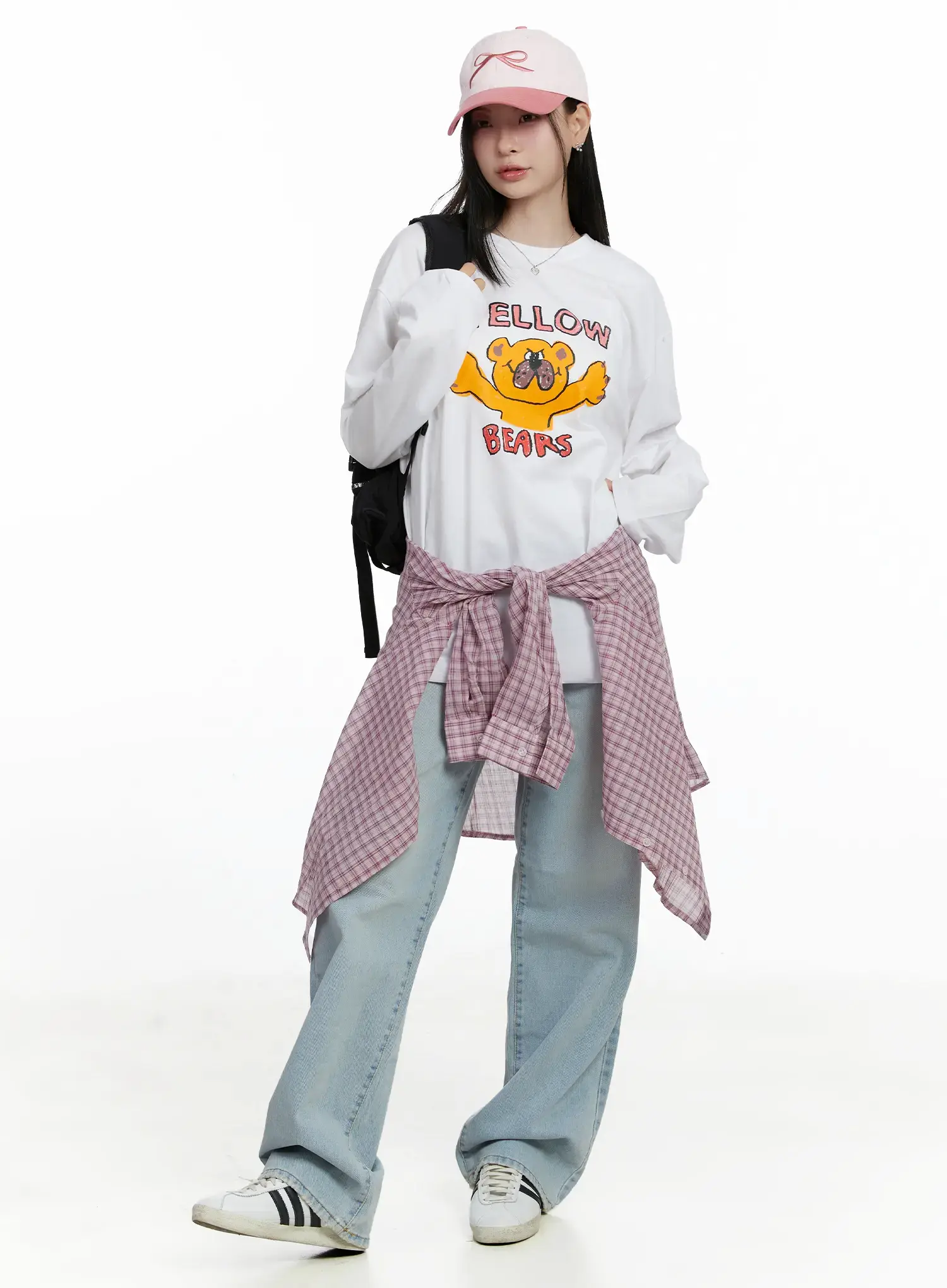 Overfit Yellow Bears Graphic Long Sleeve Shirt F502 - Image 3