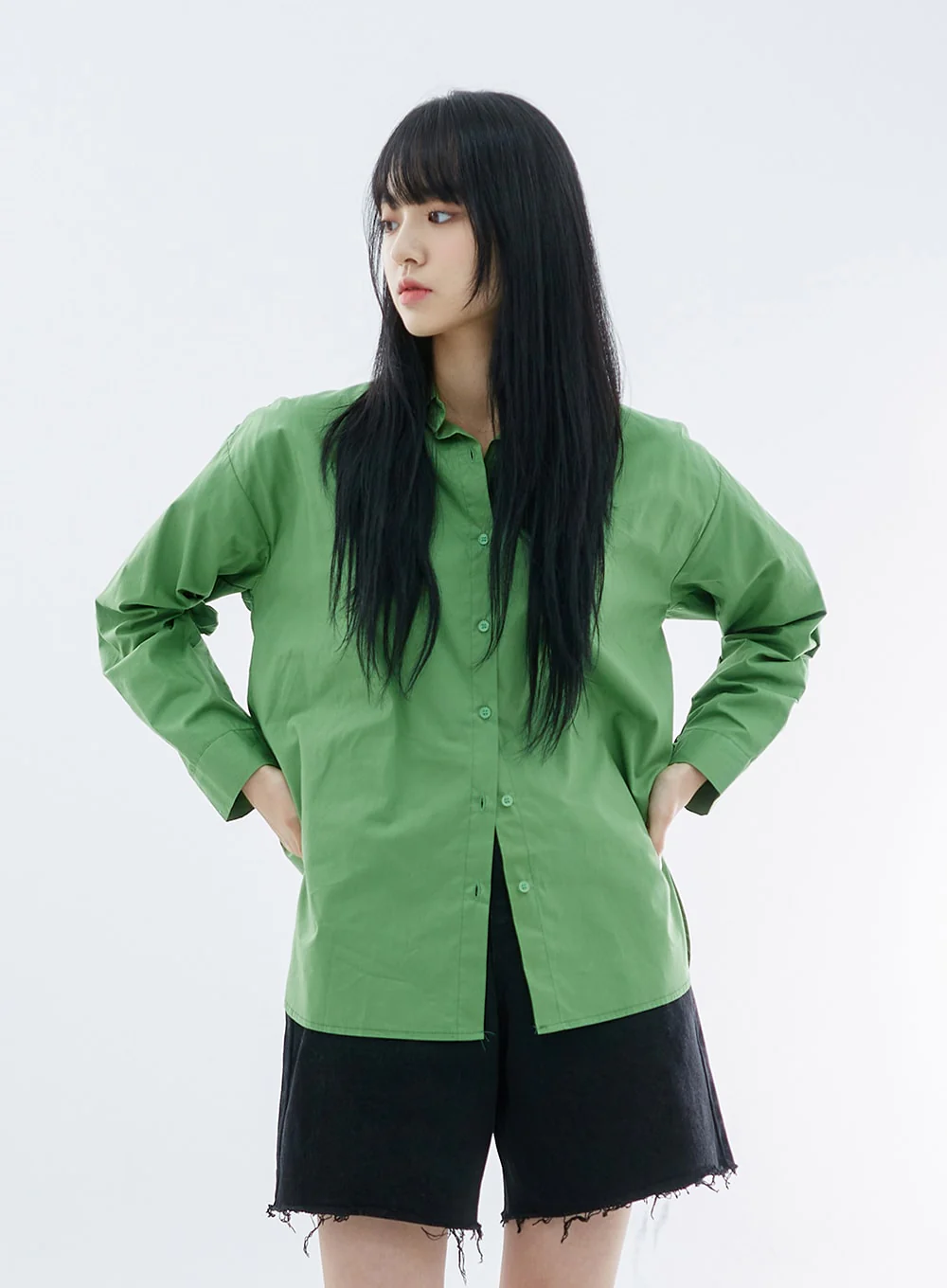Oversize Long Sleeve Shirt OO04 - Image 4