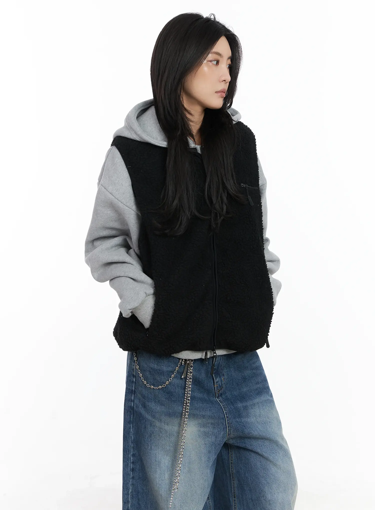 Oversize Shearling Vest CN528 - Image 4