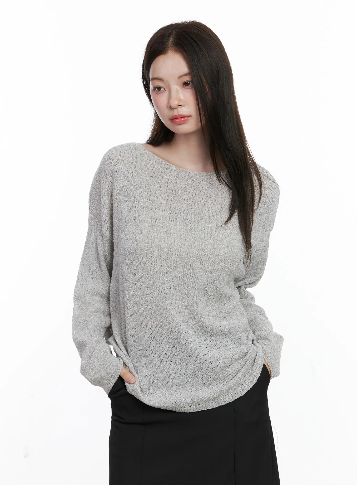 Oversized Boatneck Knit Sweater CO506 - Image 10