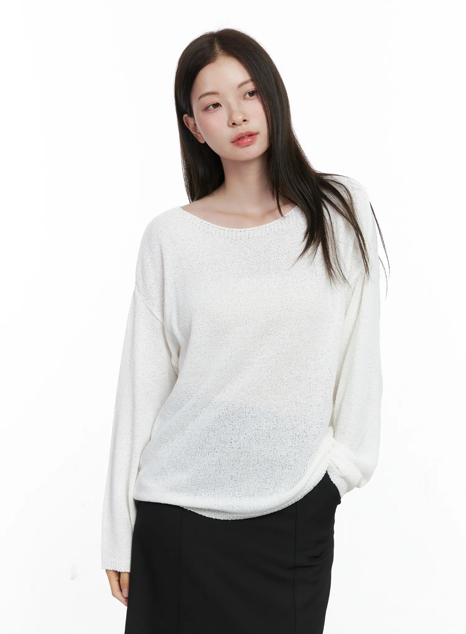 Oversized Boatneck Knit Sweater CO506 - Image 11