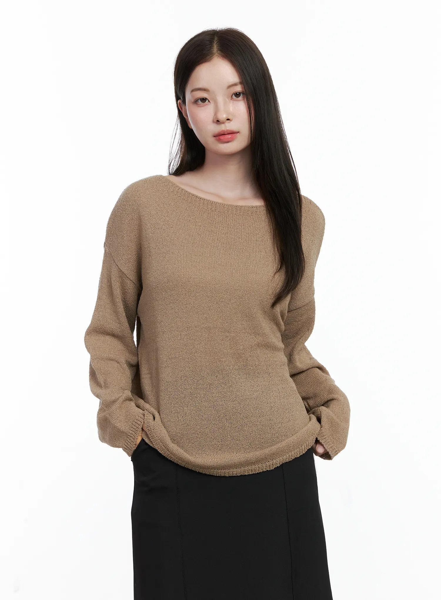 Oversized Boatneck Knit Sweater CO506 - Image 9