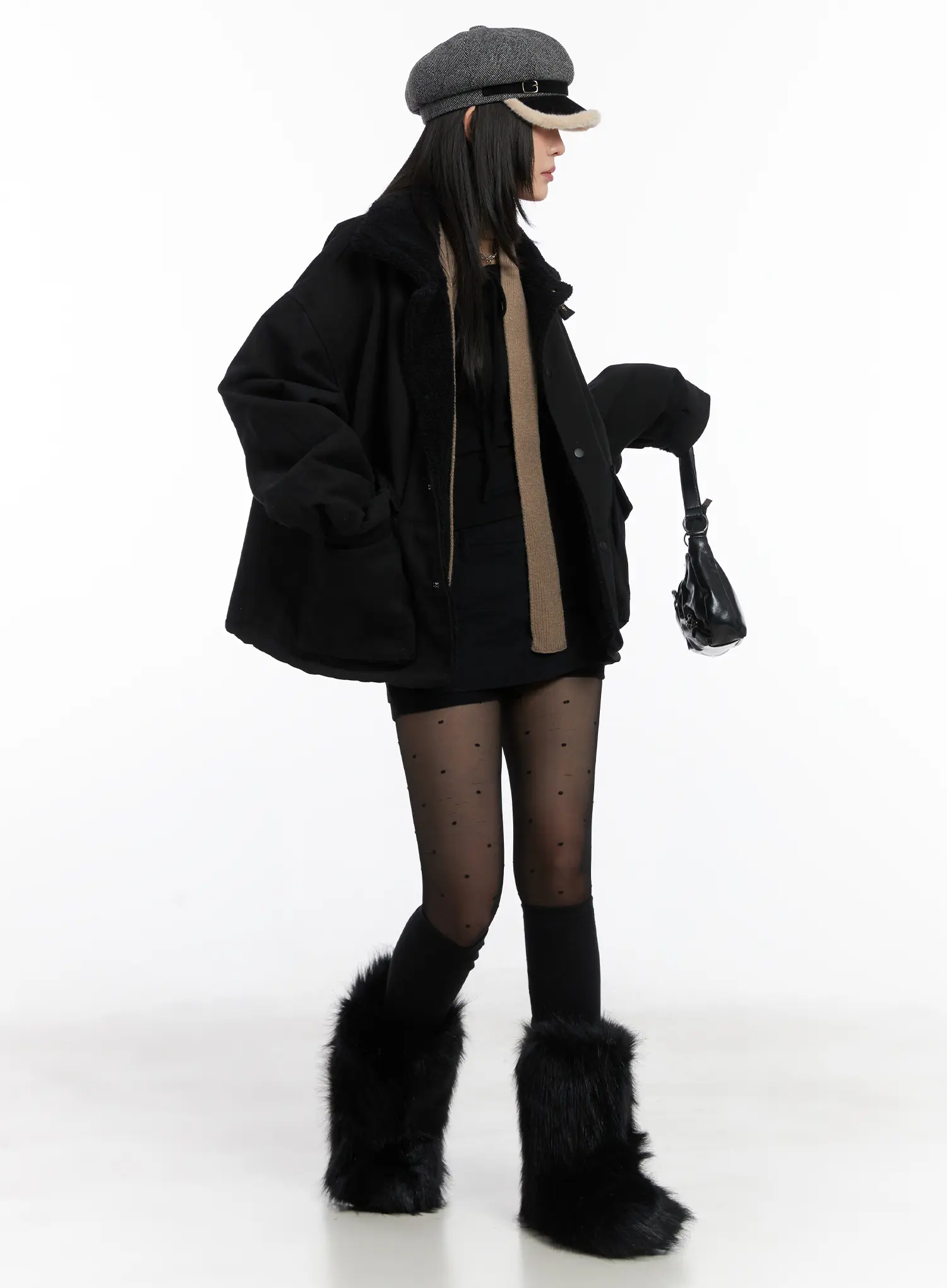 Oversized Button Fleece Jacket CD508 - Image 11