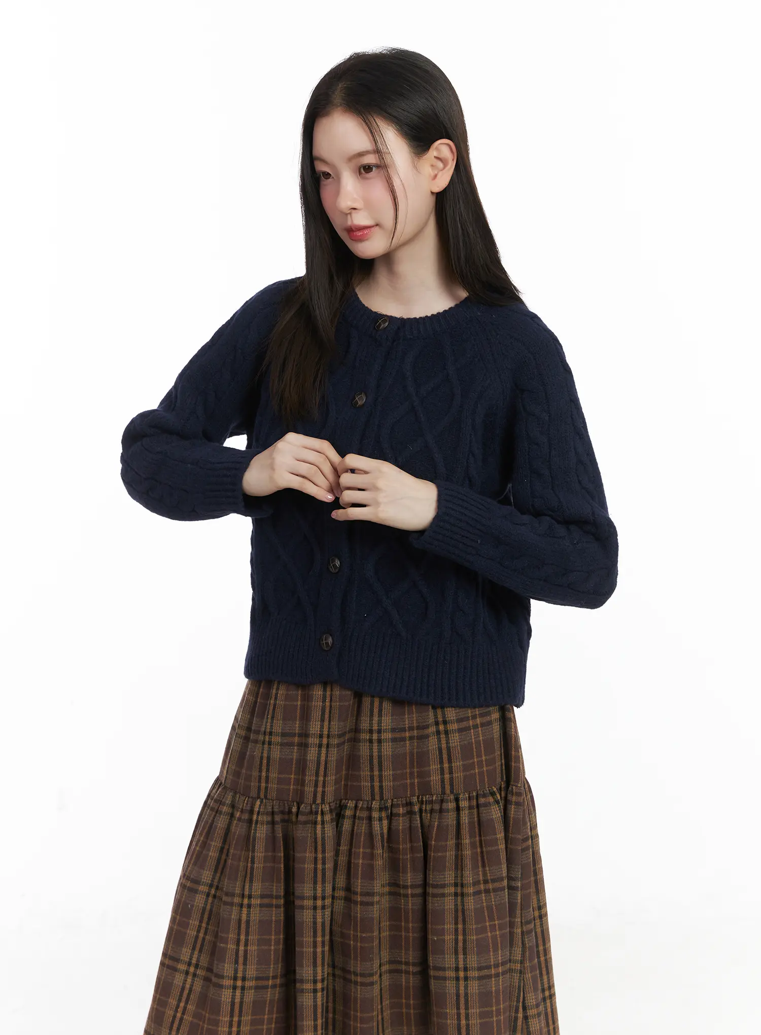 Oversized Chunky Cable Knit Cardigan CJ506 - Image 12