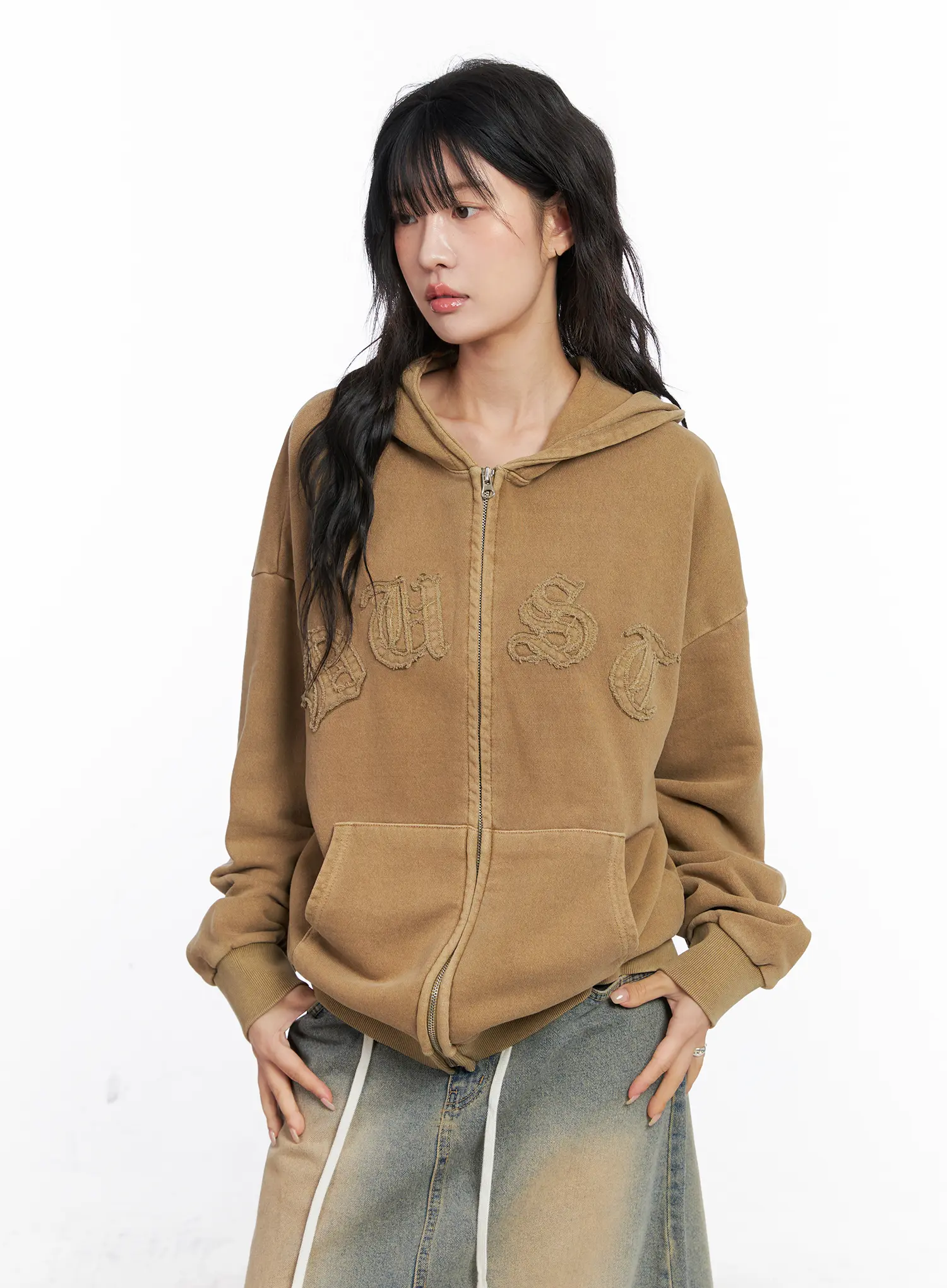 Oversized Cotton Zip-Up Hoodie CS524 - Image 10