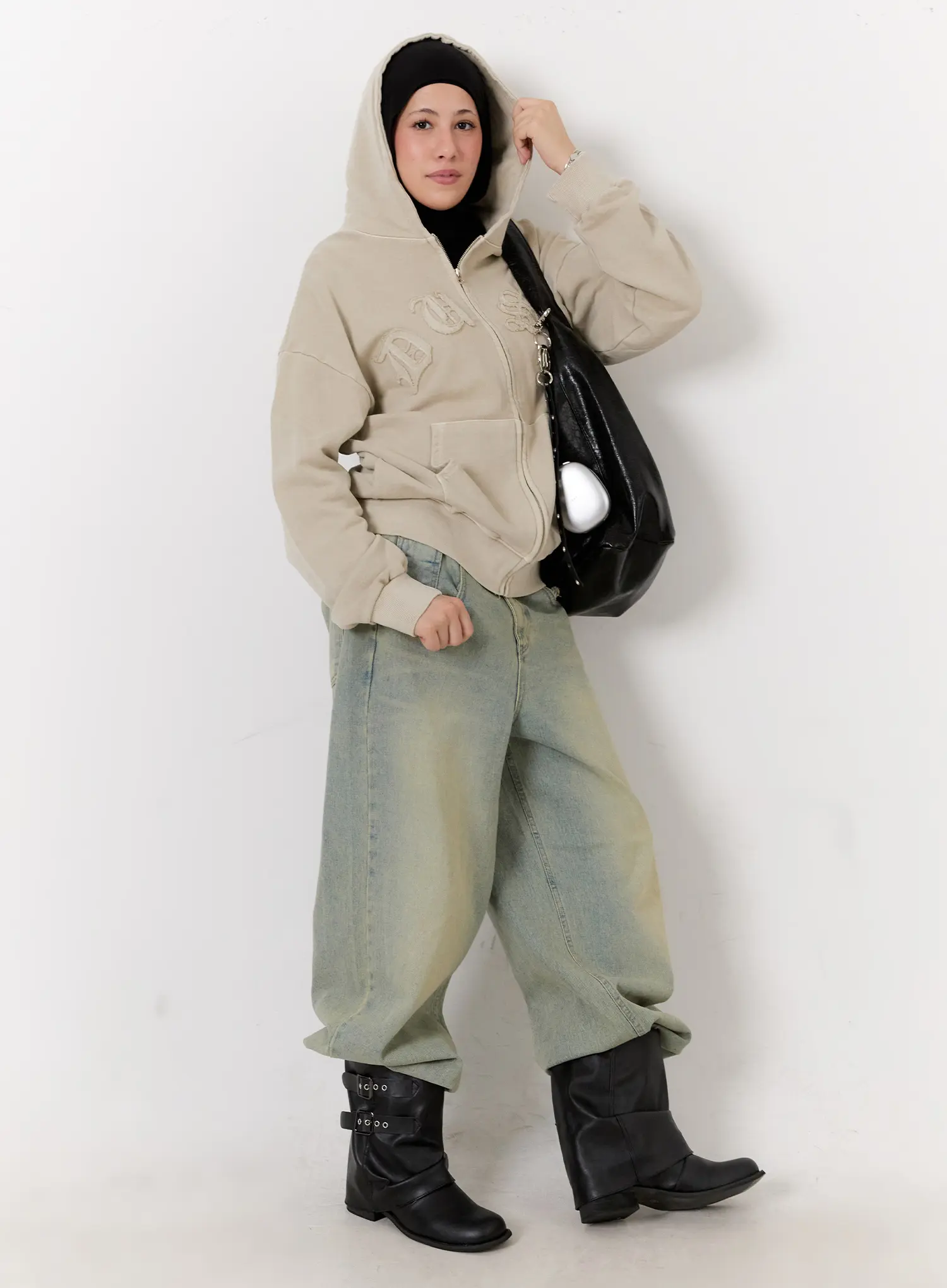 Oversized Cotton Zip-Up Hoodie CS524 - Image 7