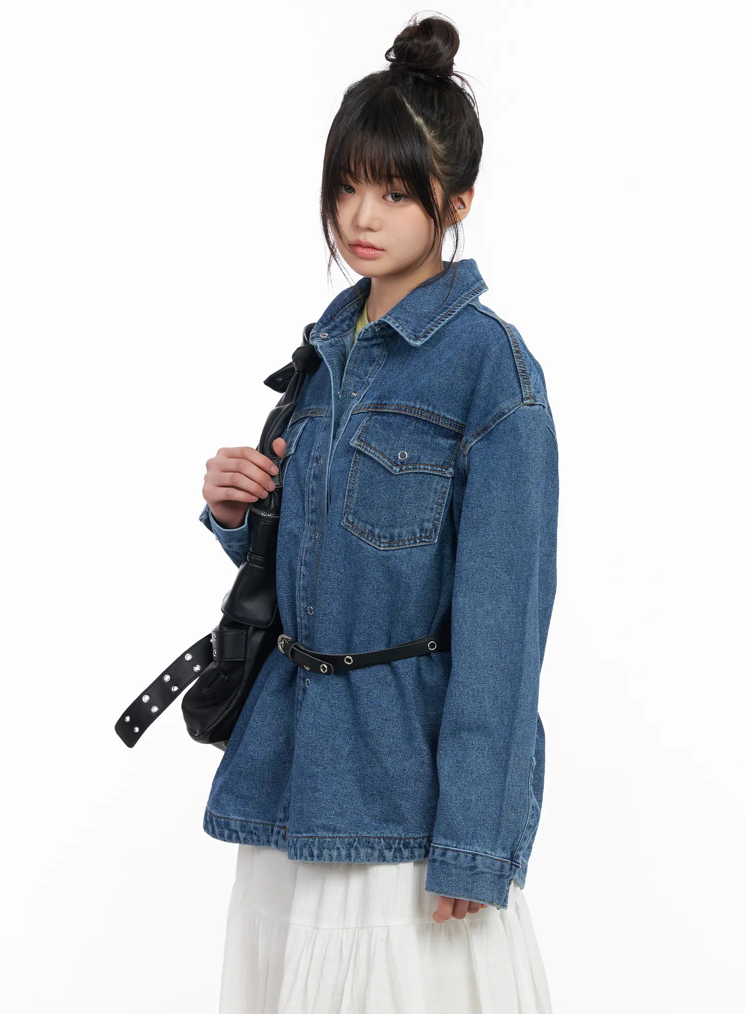 Oversized Denim Buttoned Jacket CM512