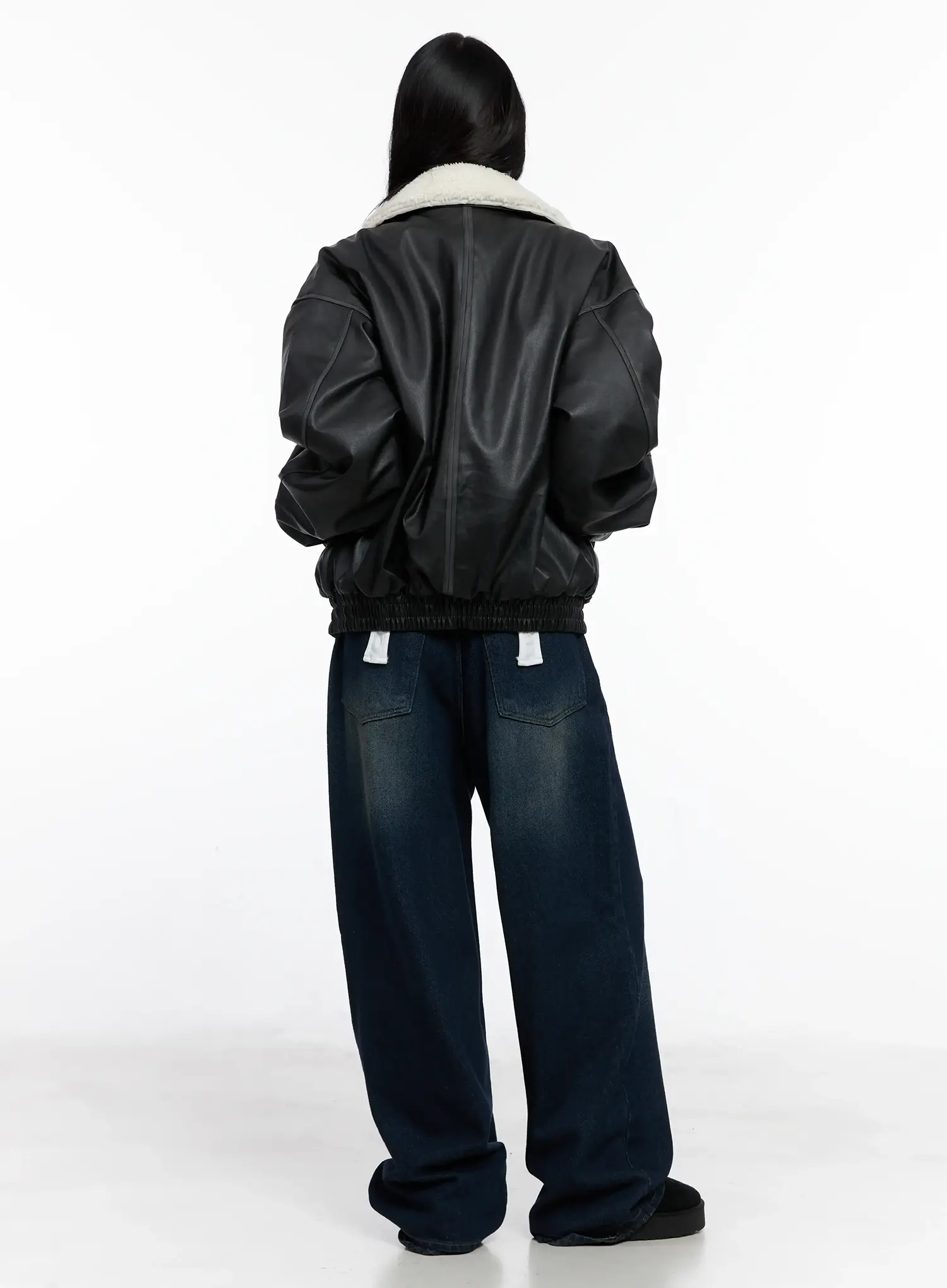 Oversized Faux Fur Collar Jacket CO528 - Image 10