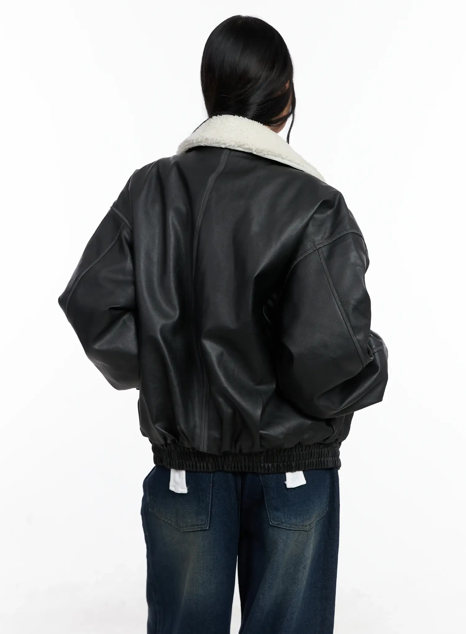 Oversized Faux Fur Collar Jacket CO528 - Image 9
