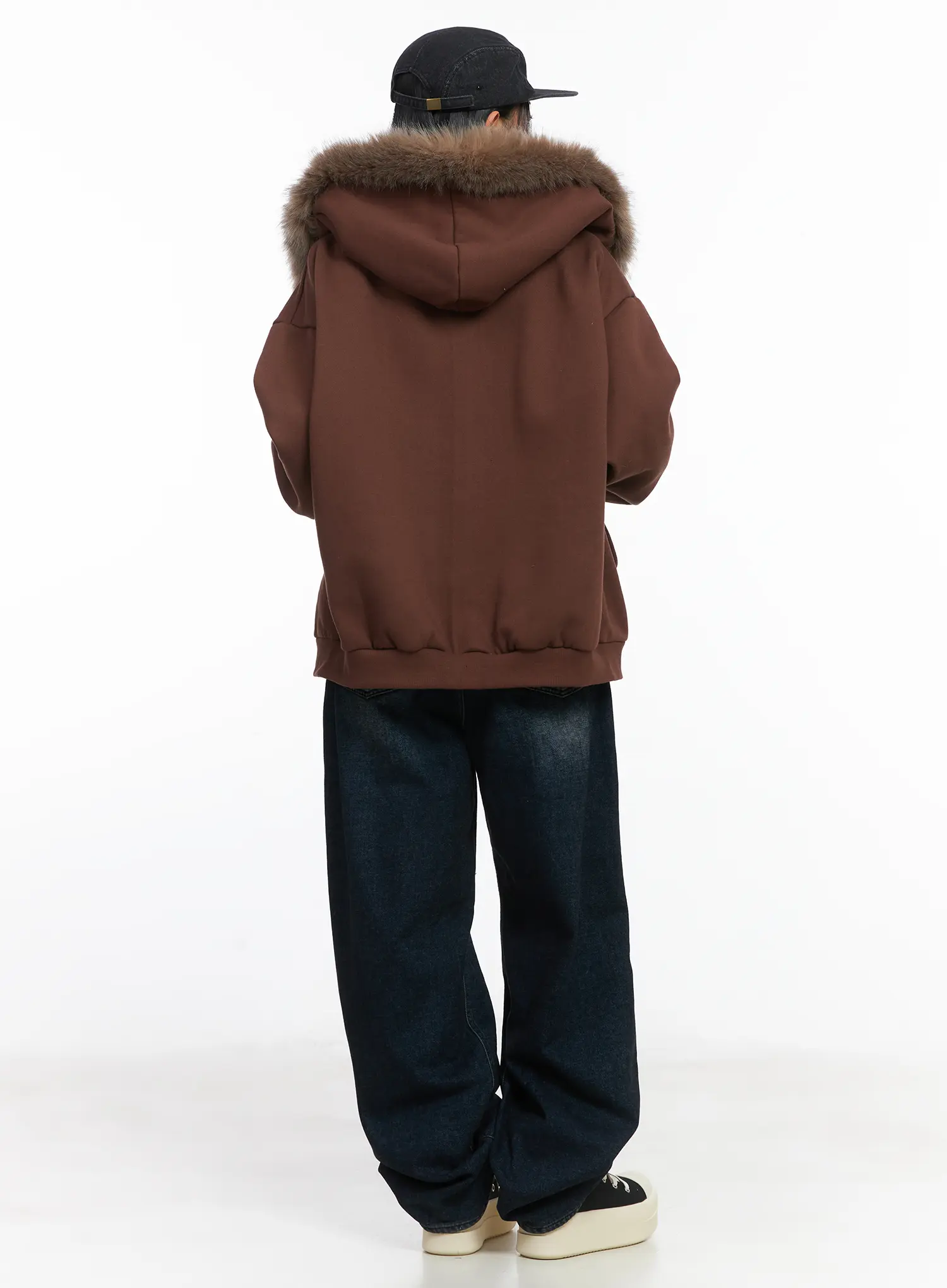 Oversized Faux Fur Fleece Zip-Up Hoodie CD529 - Image 6